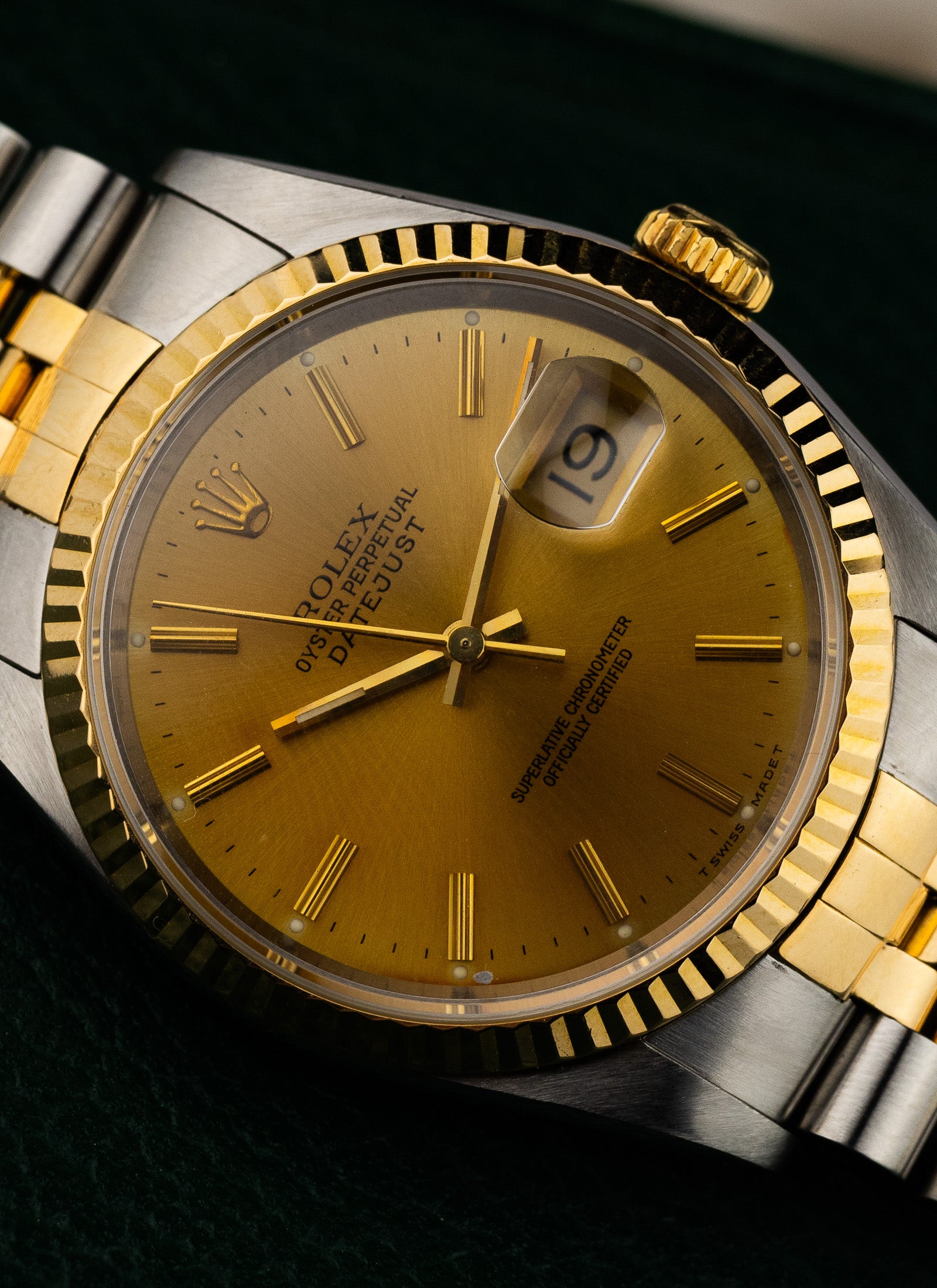 1991 Rolex Datejust Bicolor Champagne Dial 16233 Full Set