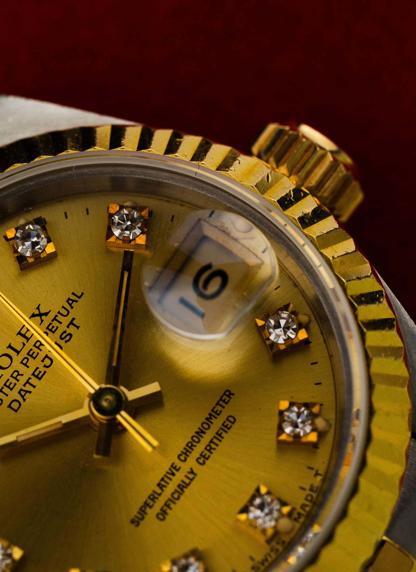1996 Lady Rolex Datejust Bicolor Champagne Diamonds Dial 69173 Full Set