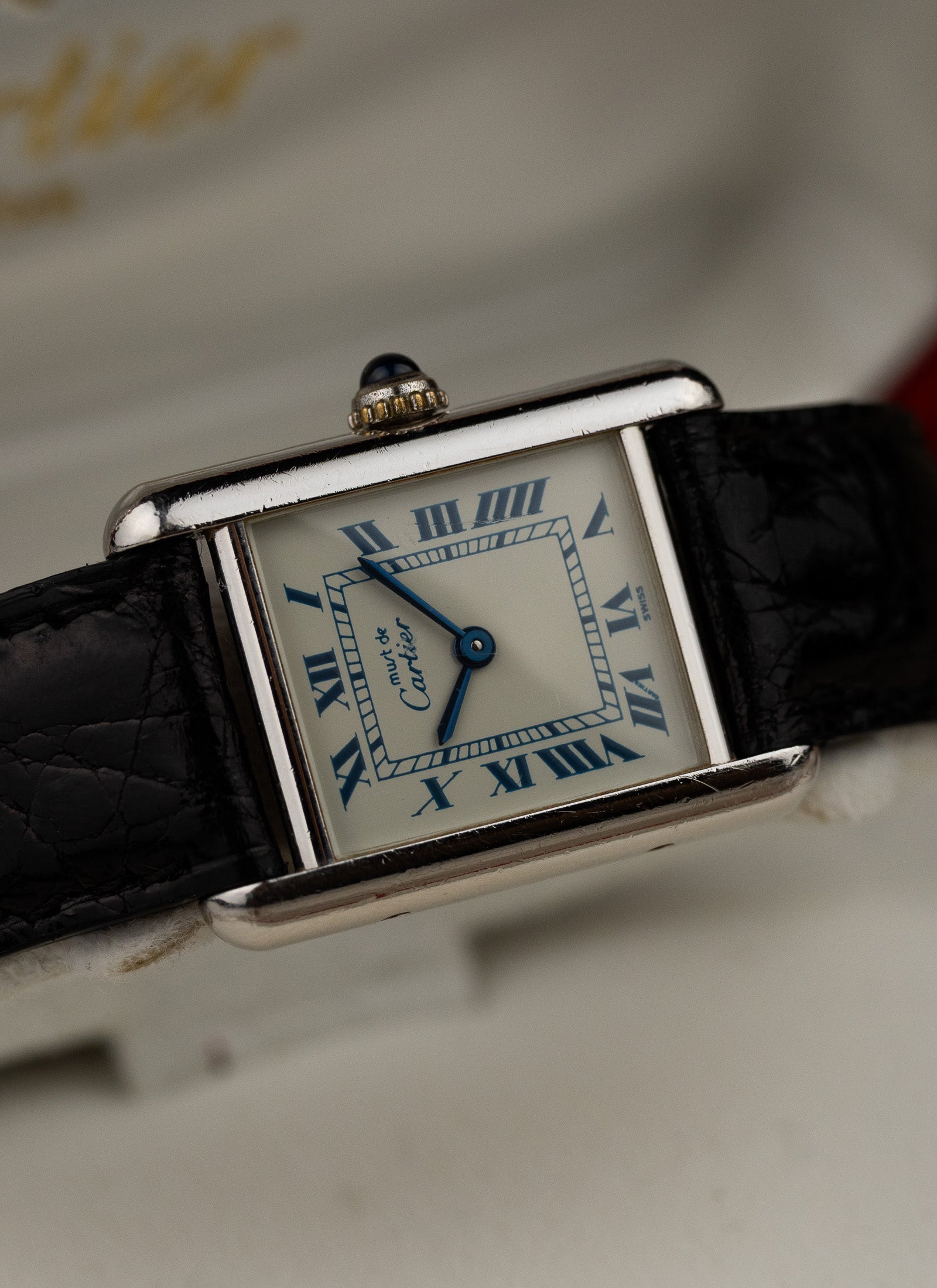 1990s Lady Cartier Must Tank Silver 6057002 Box