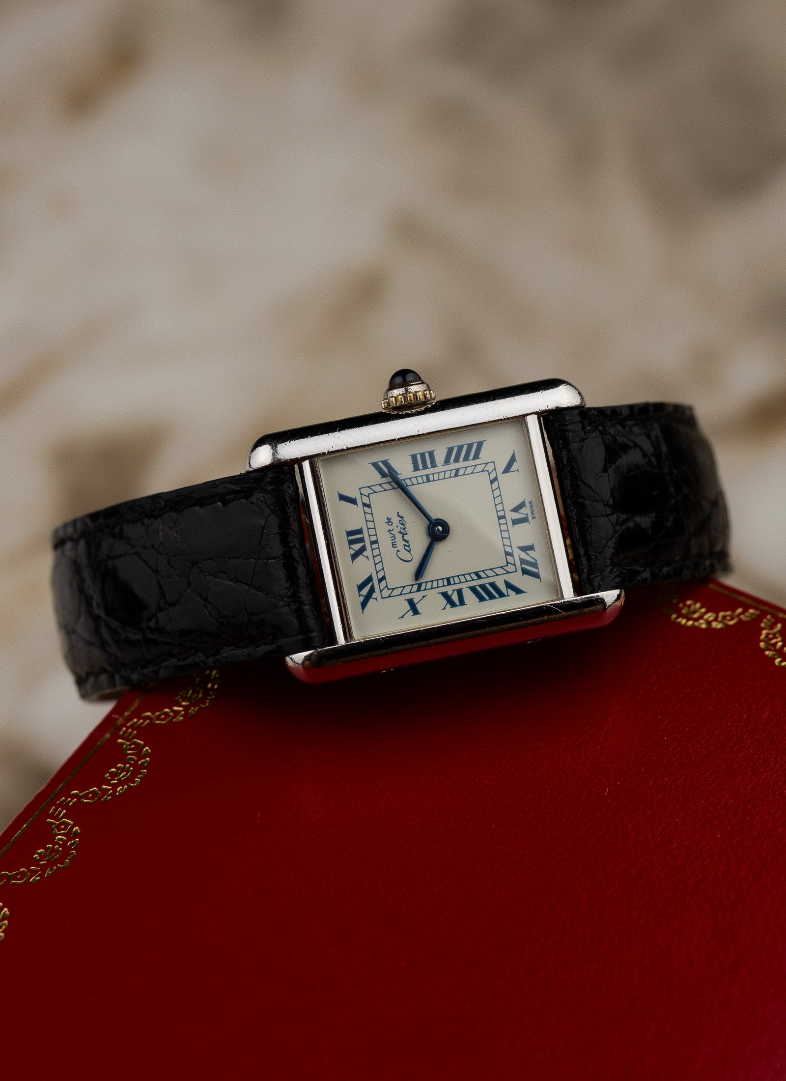1990s Lady Cartier Must Tank Silver 6057002 Box