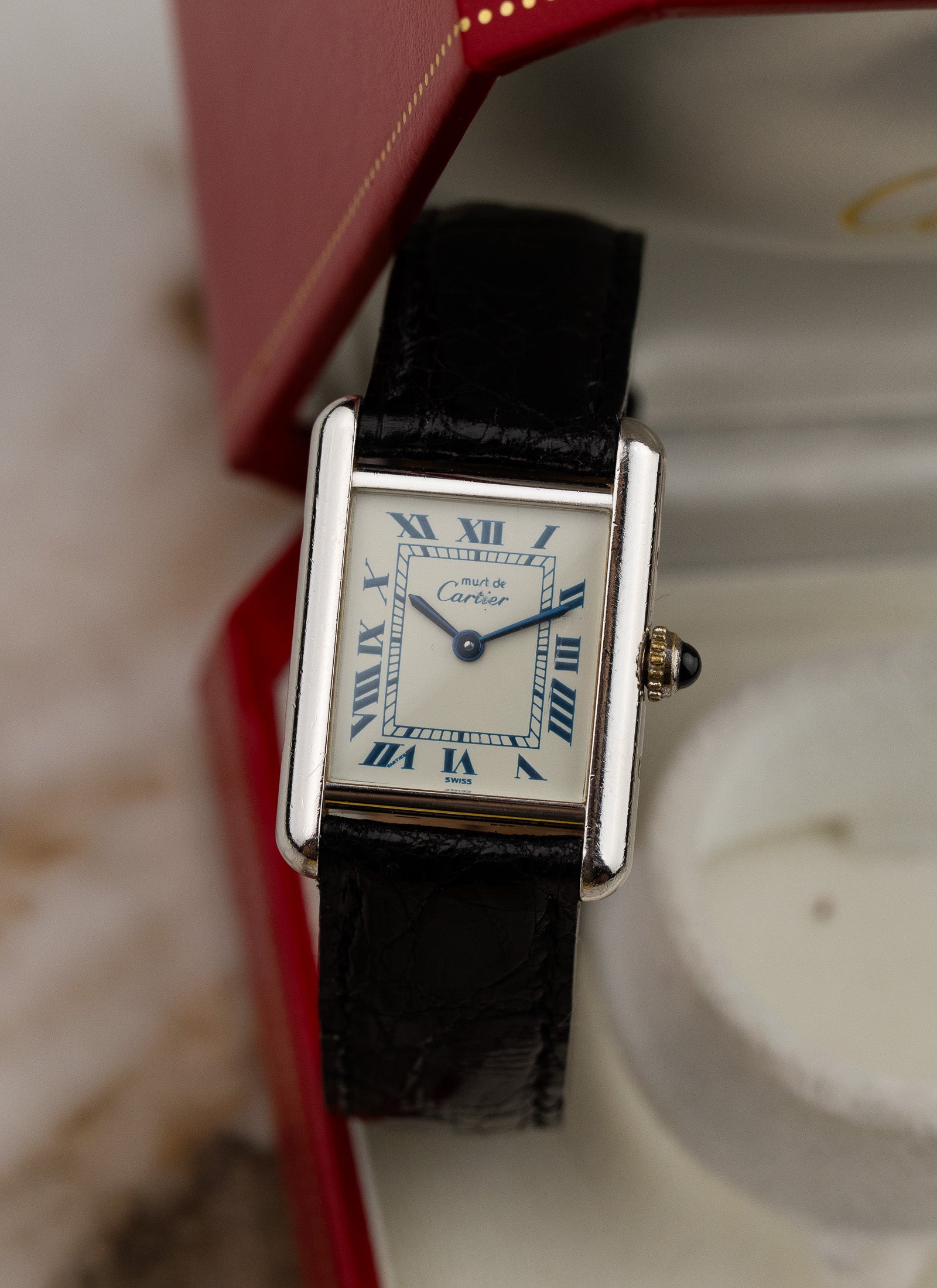 1990s Lady Cartier Must Tank Silver 6057002 Box