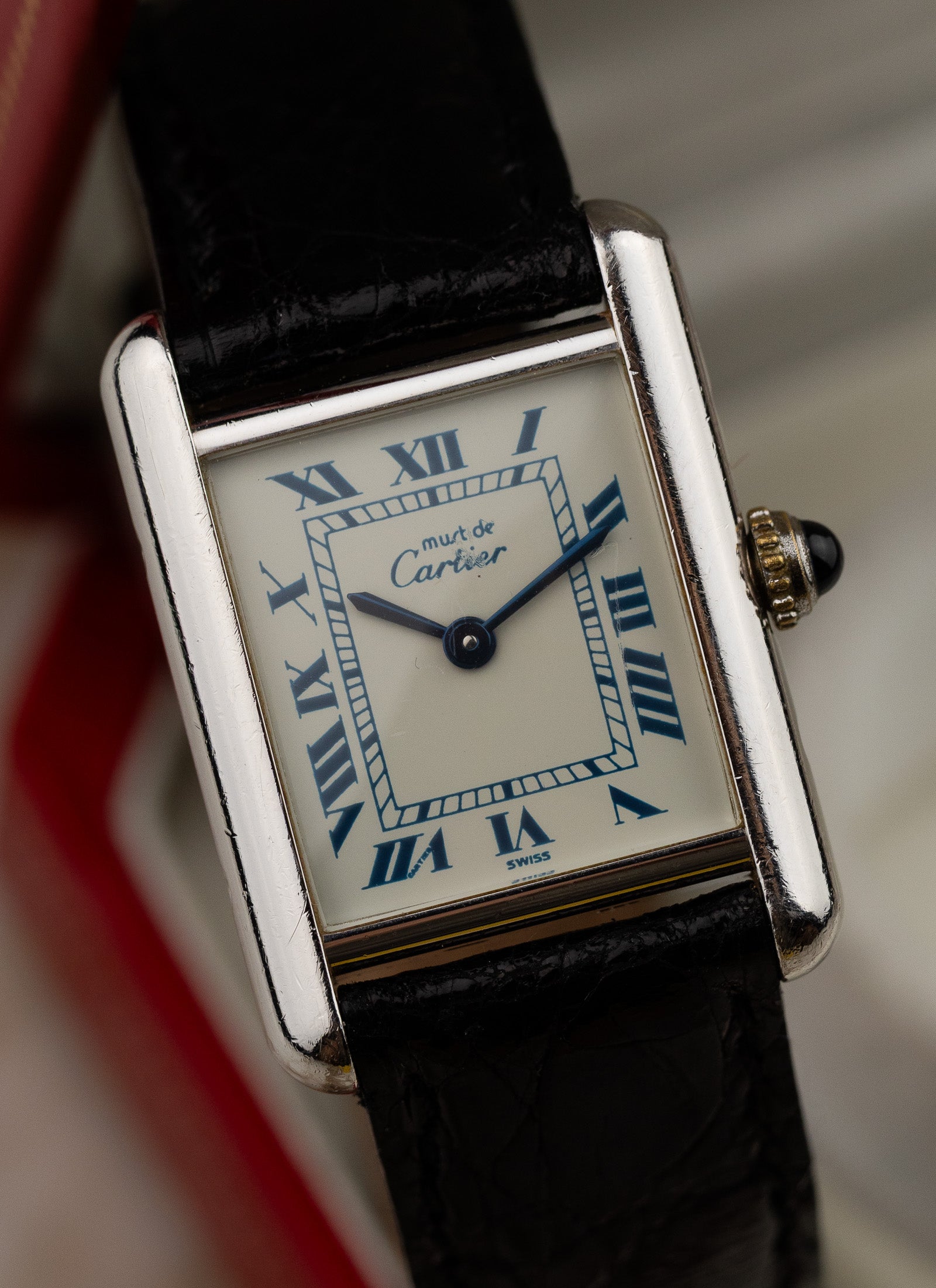 1990s Lady Cartier Must Tank Silver 6057002 Box
