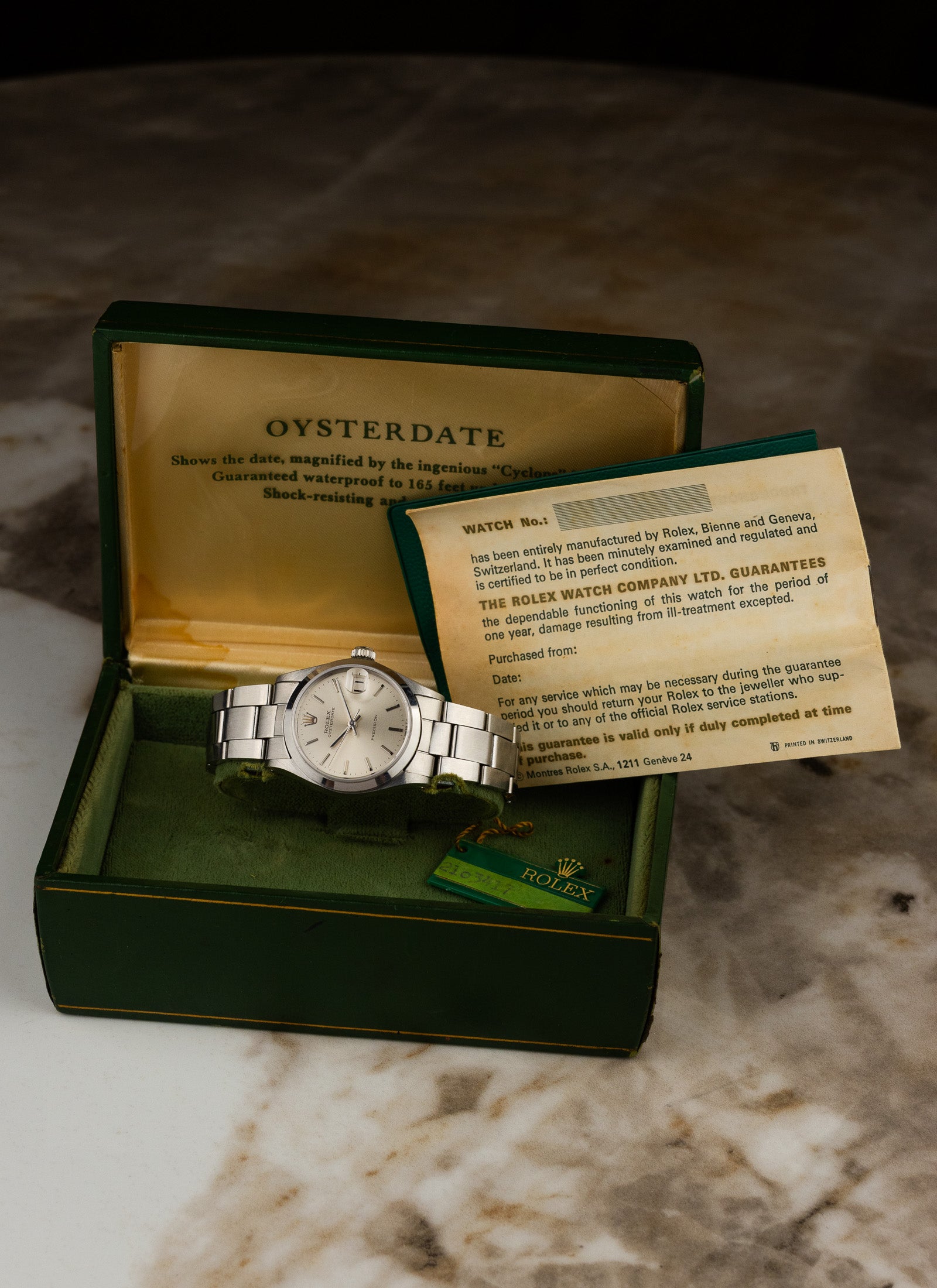 1969 Rolex Oysterdate Precision 6466 cal. 1225 Serviced Full Set