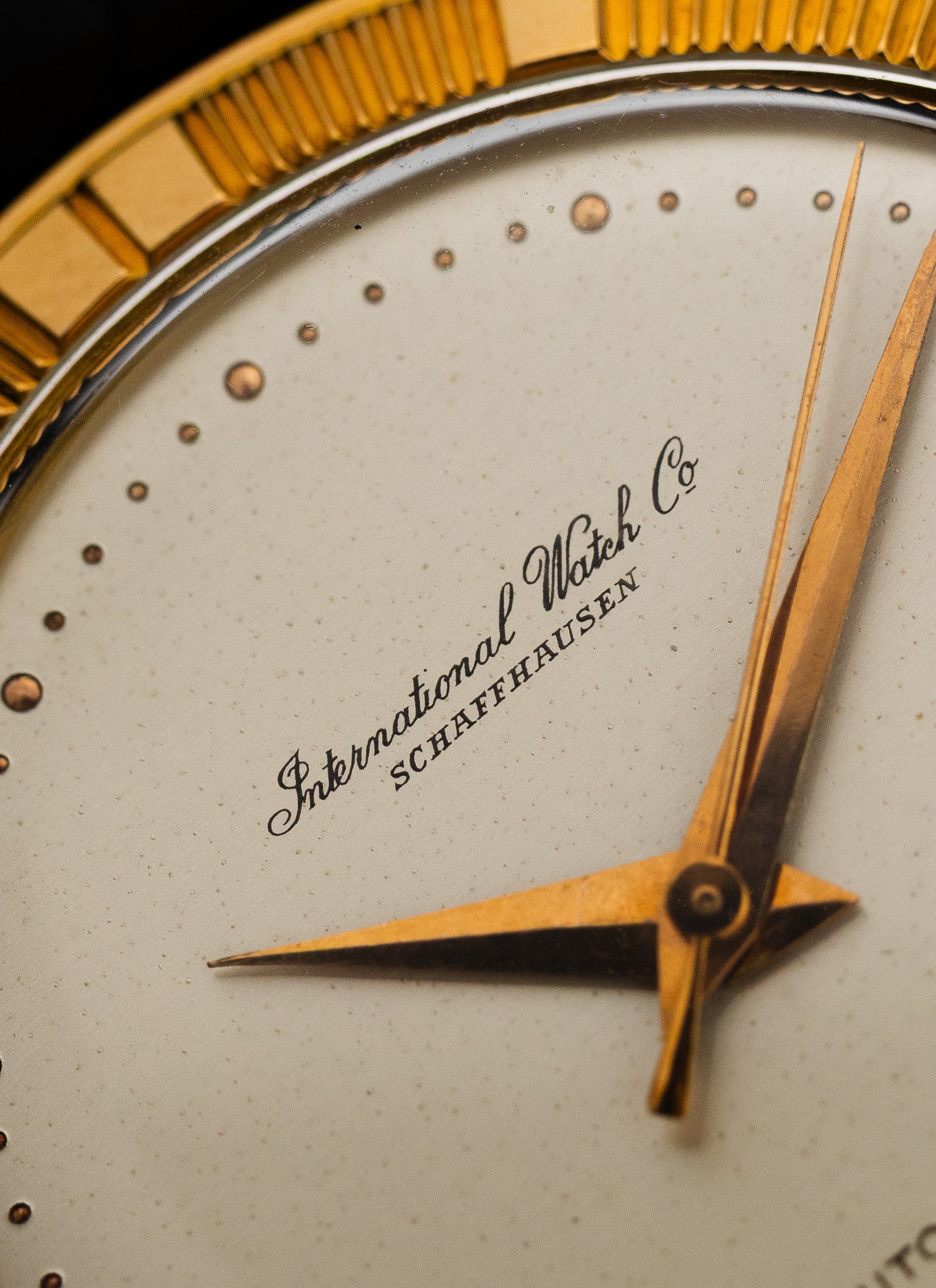 1960s 18K IWC Schaffhausen Engine Turned Bezel cal. 852