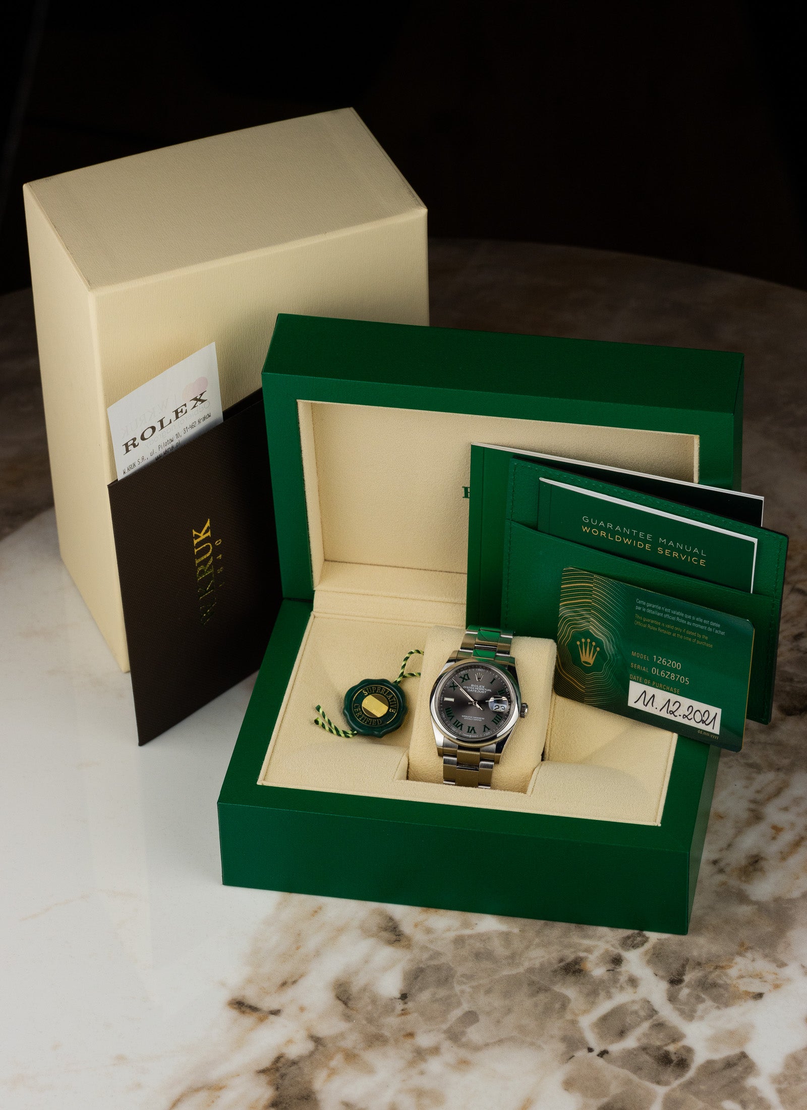 2021 Rolex Datejust Wimbledon 126200 Full Set