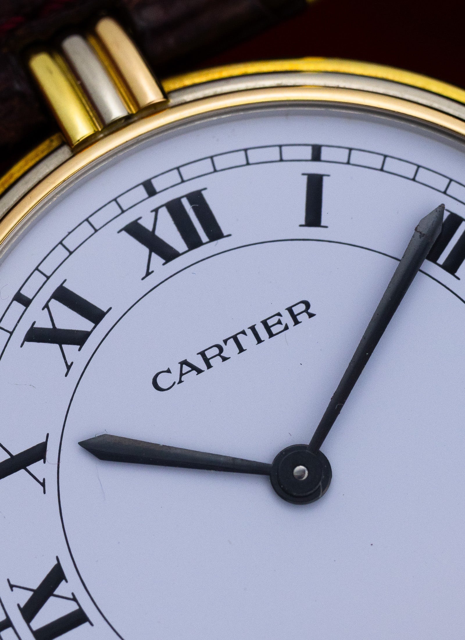 1990s 18K Cartier Vendome Trinity Quartz Box