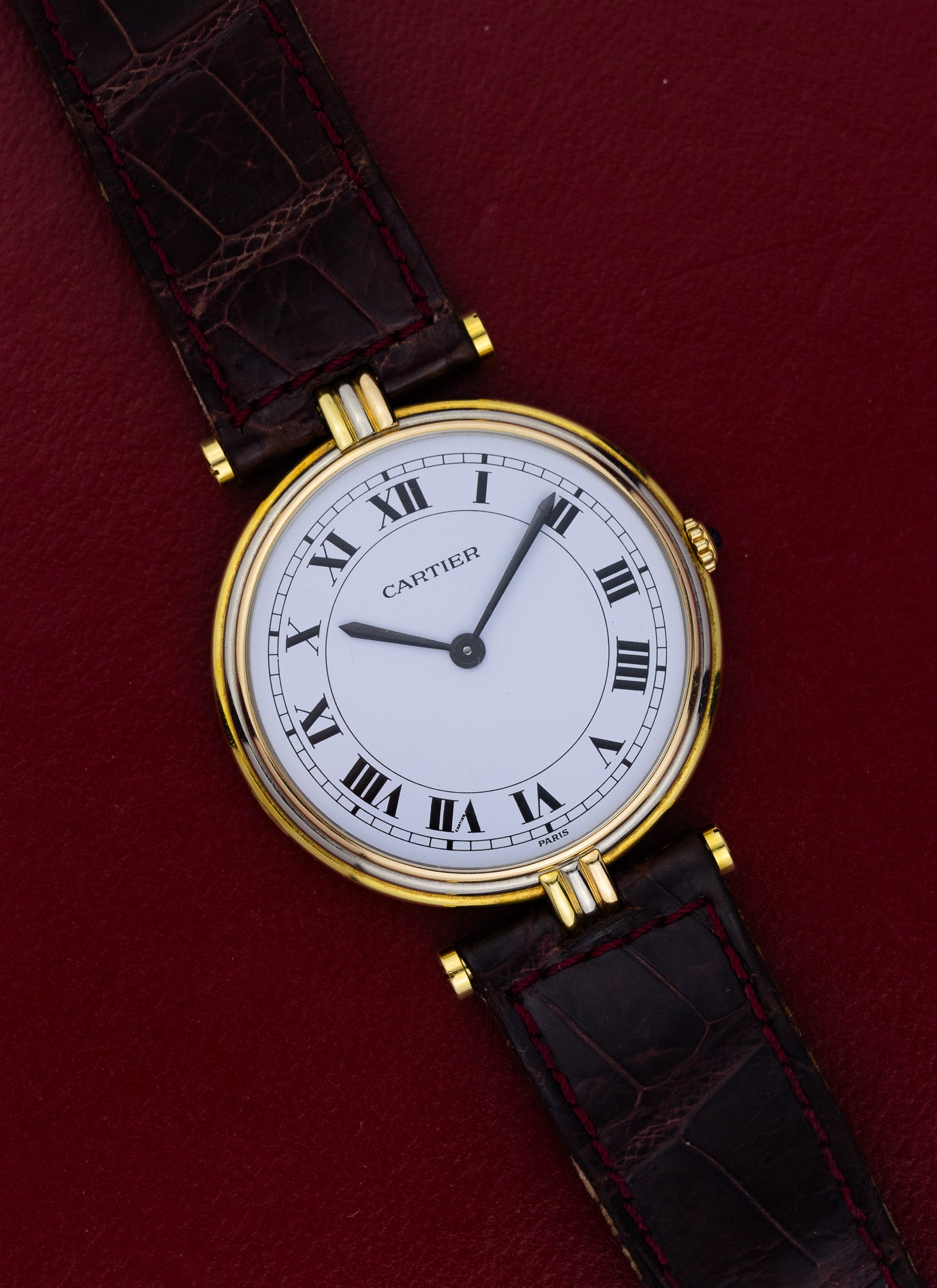 1990s 18K Cartier Vendome Trinity Quartz Box