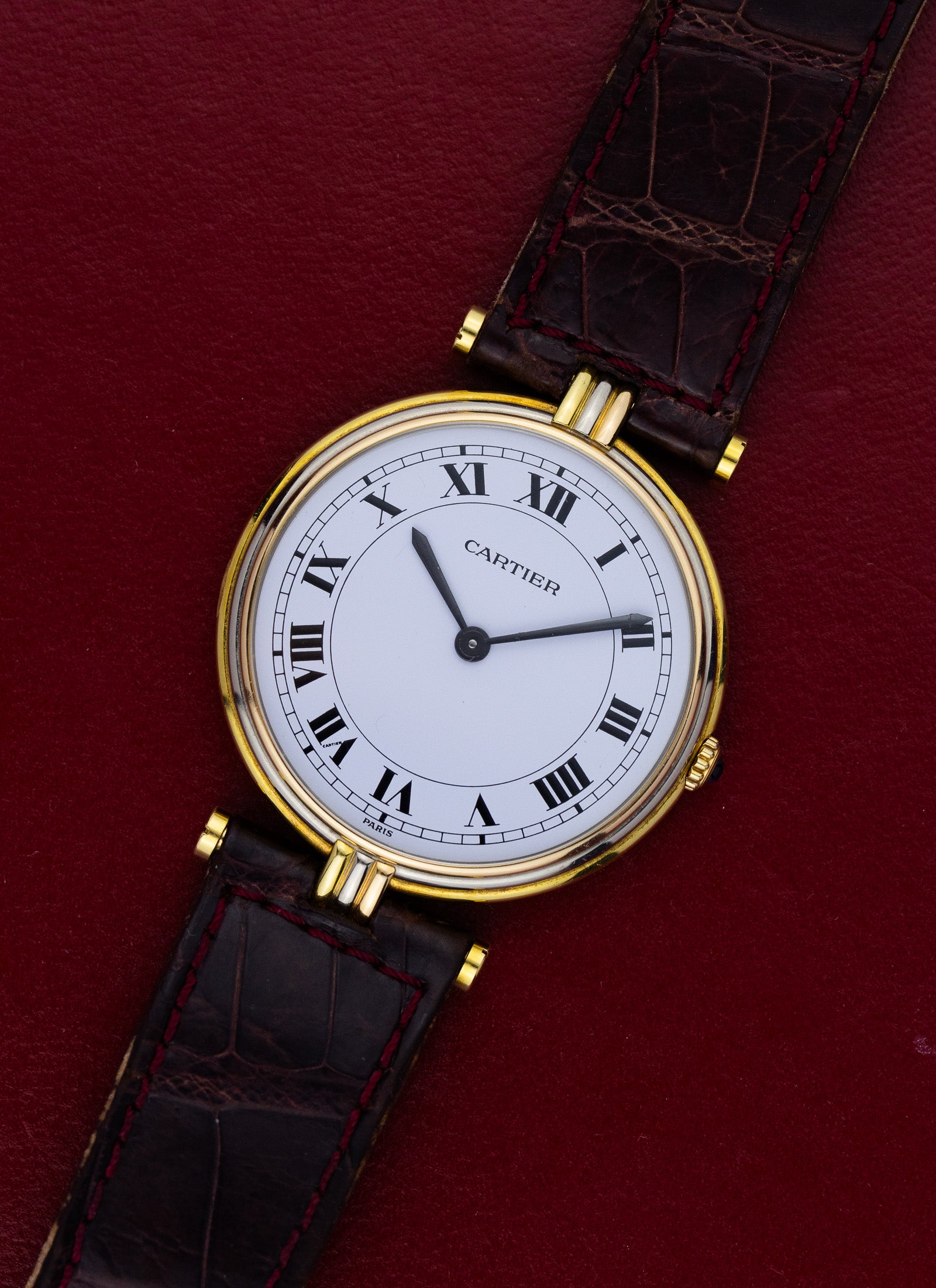 1990s 18K Cartier Vendome Trinity Quartz Box