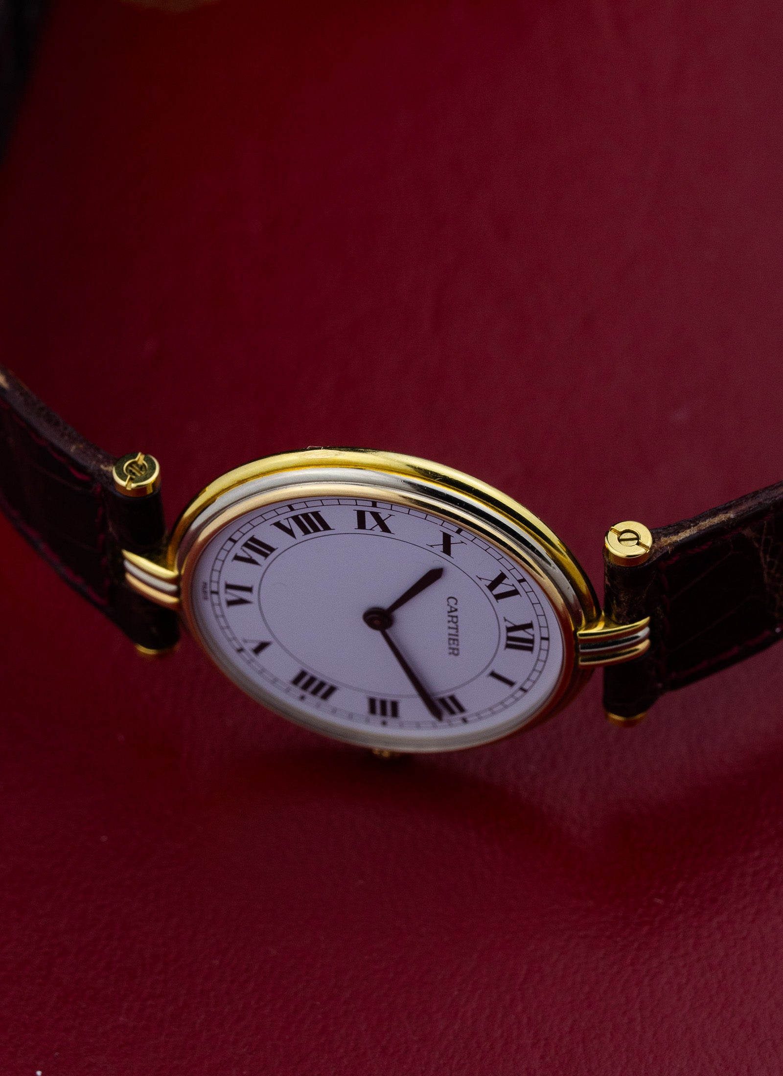 1990s 18K Cartier Vendome Trinity Quartz Box