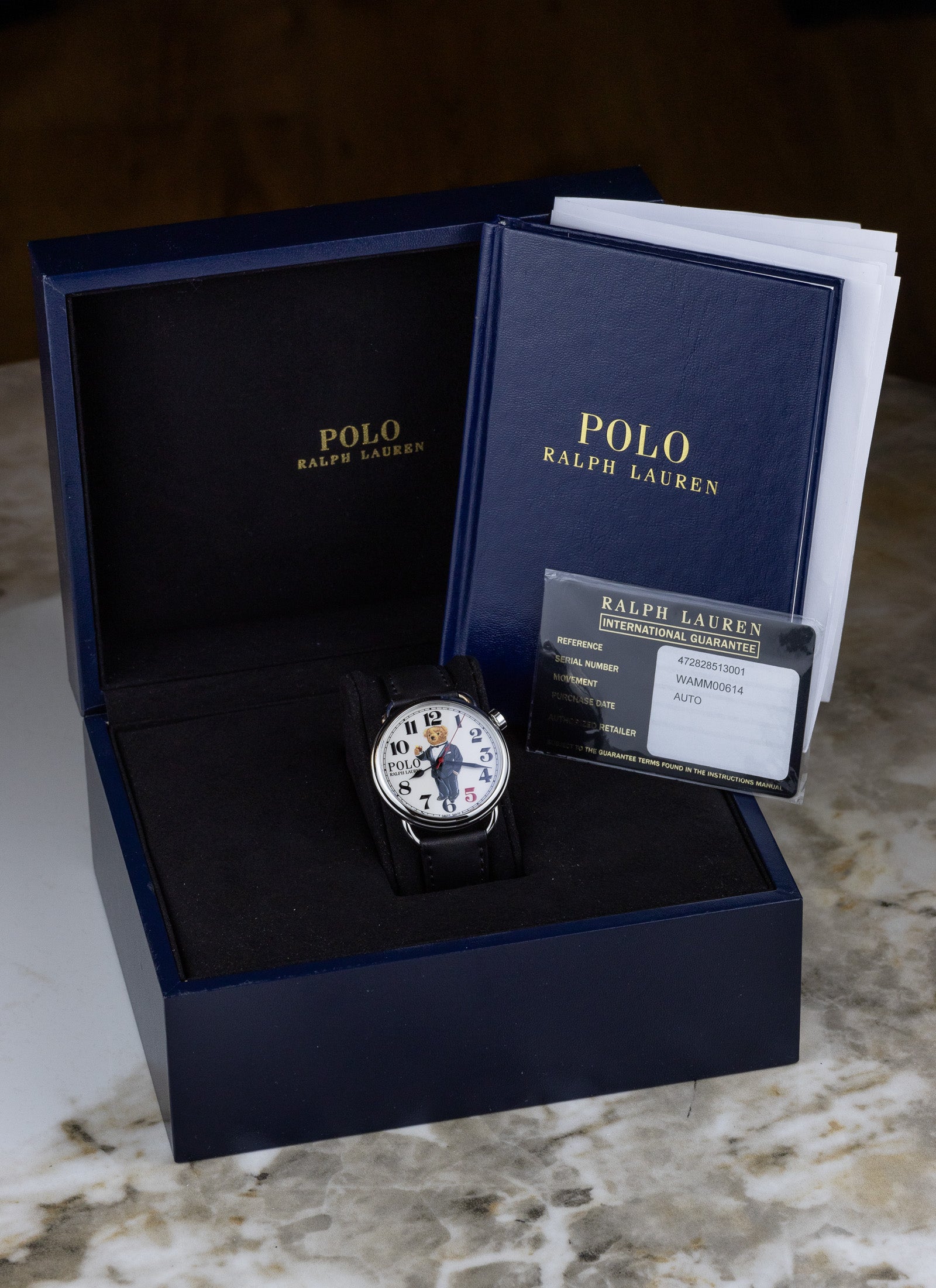 2020 Ralph Lauren Polo „Tuxedo Bear” The Rake Limited 472828513001 cal. RL200 Full Set