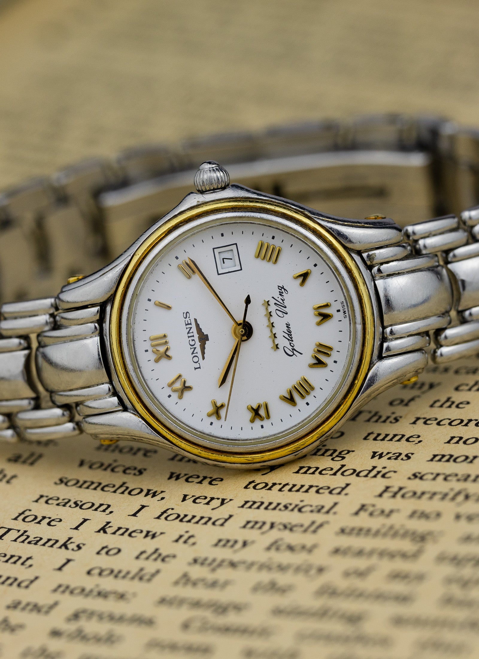 1990s Lady Longines Golden Wing Roman Dial L3.106.5