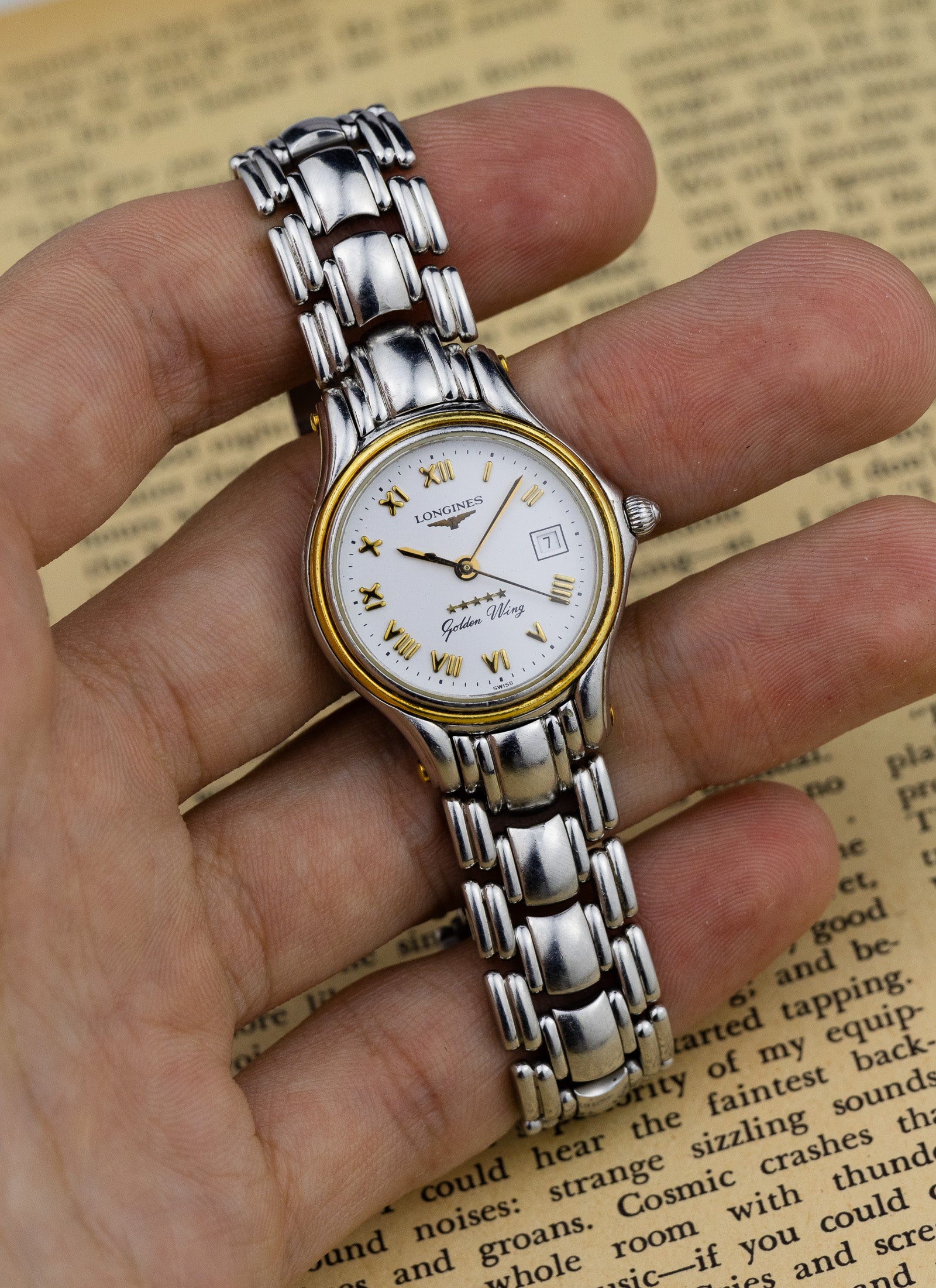 1990s Lady Longines Golden Wing Roman Dial L3.106.5