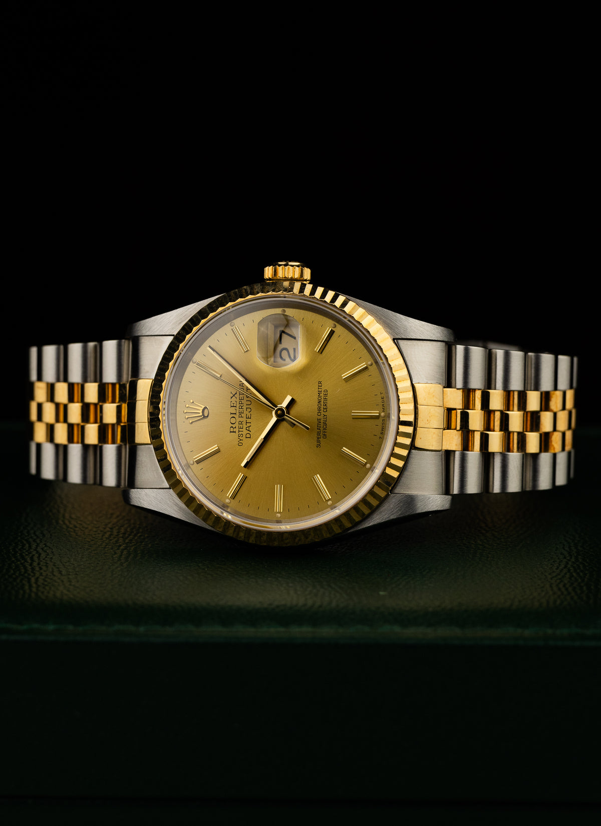 1991 Rolex Datejust Bicolor Champagne Dial 16233 Serviced Full Set