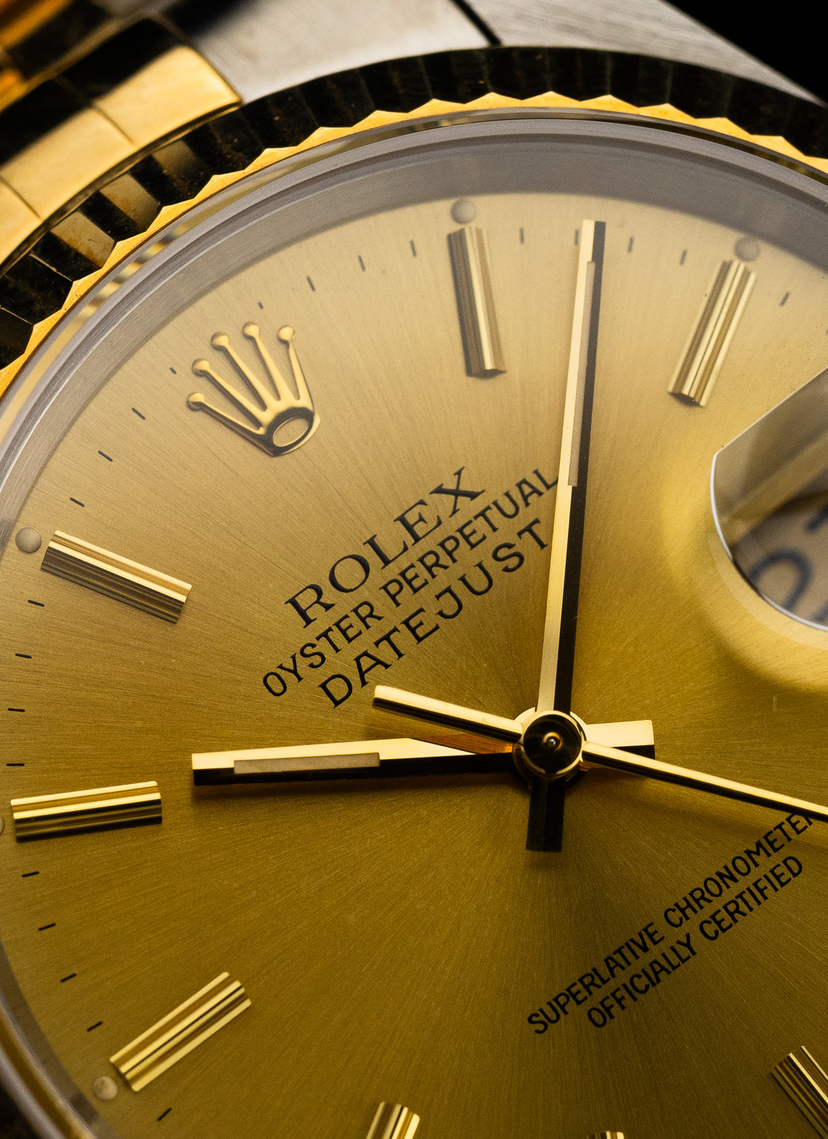 1991 Rolex Datejust Bicolor Champagne Dial 16233 Serviced Full Set