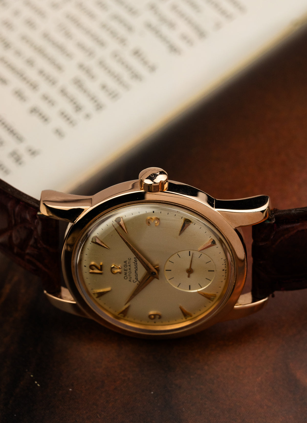 1952 Omega Seamaster Fat Lugs Rose Gold 2576-22 cal. 344