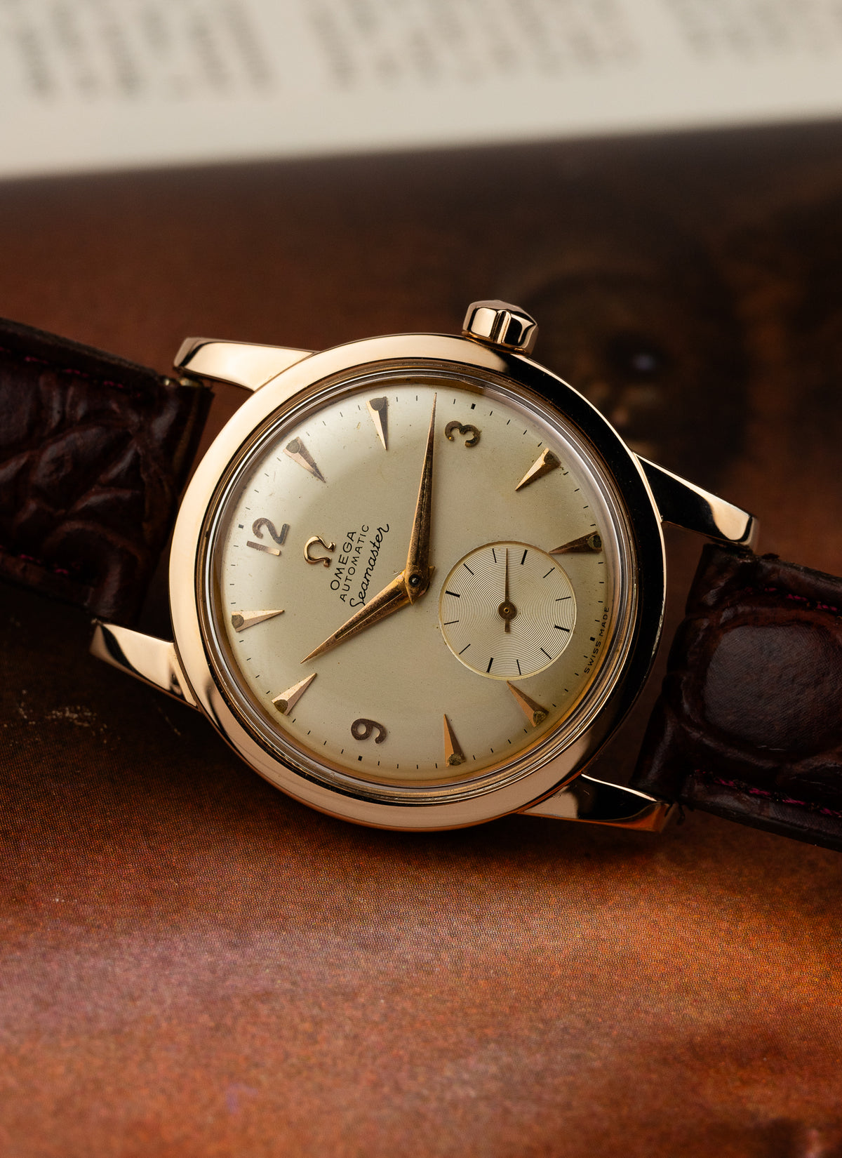 1952 Omega Seamaster Fat Lugs Rose Gold 2576-22 cal. 344