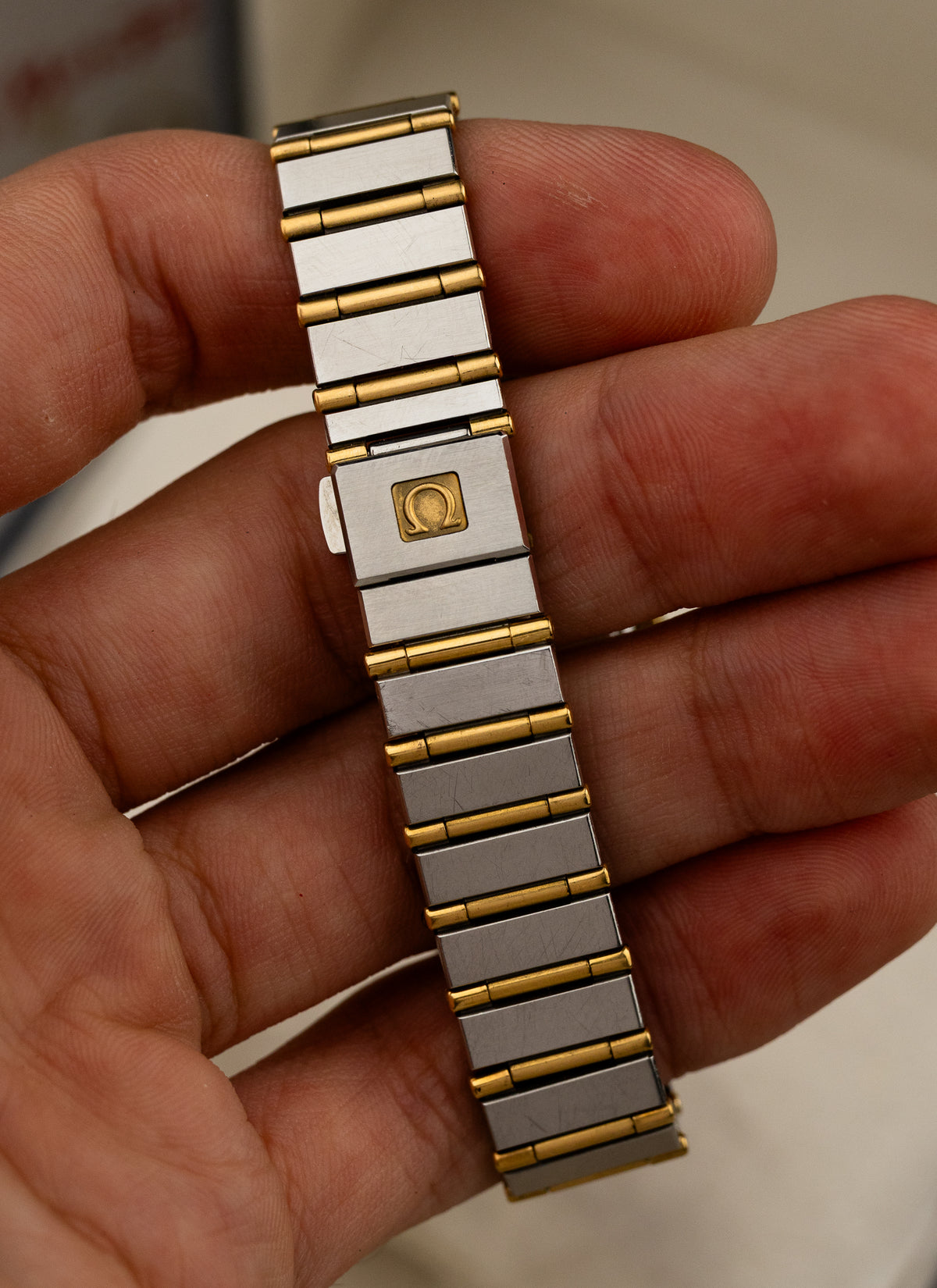 1980s Lady Omega Constellation Manhattan Bicolor Full Bar 795.1080 Box