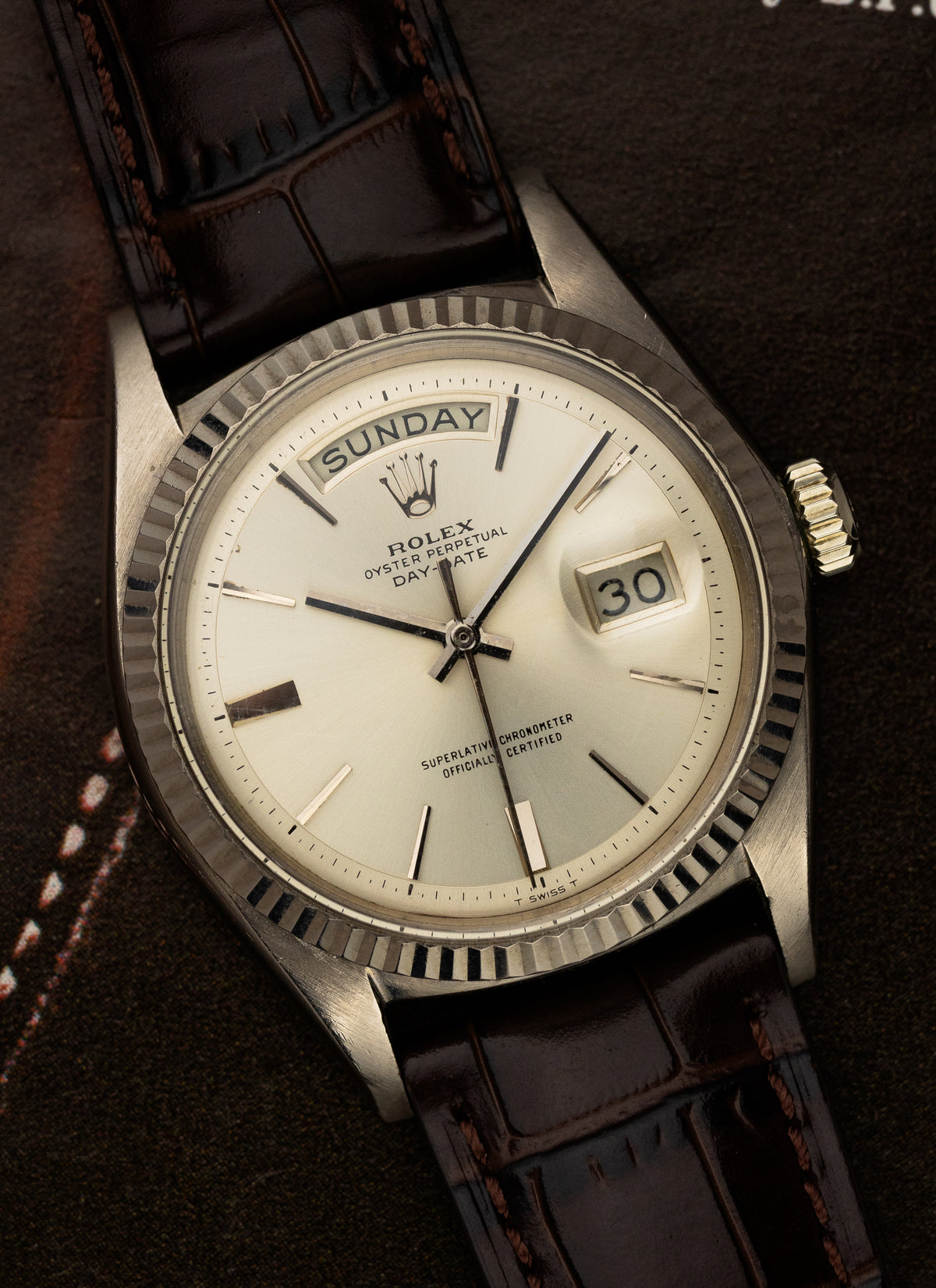1967 18K Rolex Day-Date White Gold 1803 Serviced