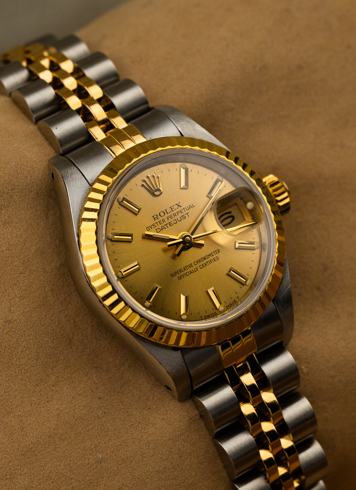 1986 Lady Rolex Datejust Bicolor Champagne Dial 69173 Serviced Full Set