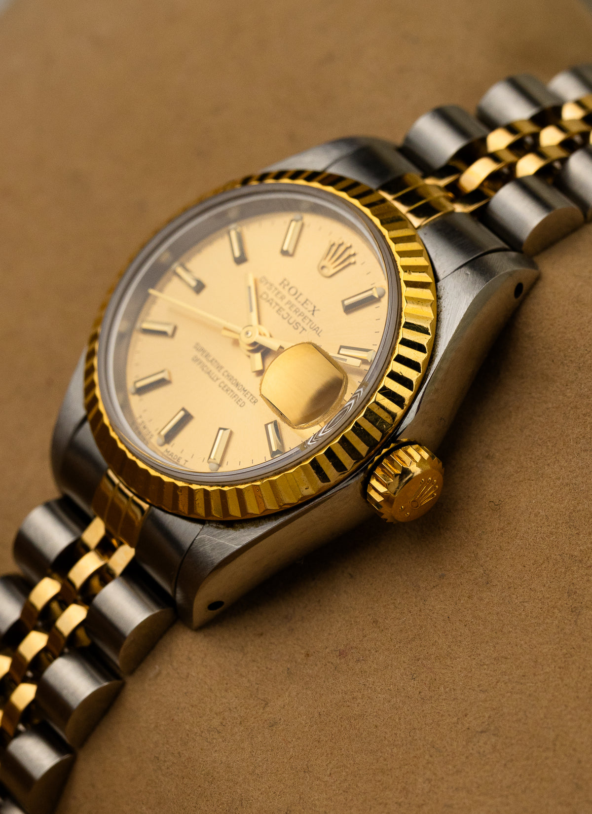 1986 Lady Rolex Datejust Bicolor Champagne Dial 69173 Serviced Full Set