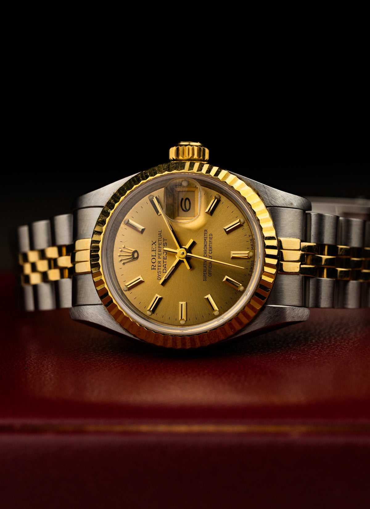 1986 Lady Rolex Datejust Bicolor Champagne Dial 69173 Serviced Full Set
