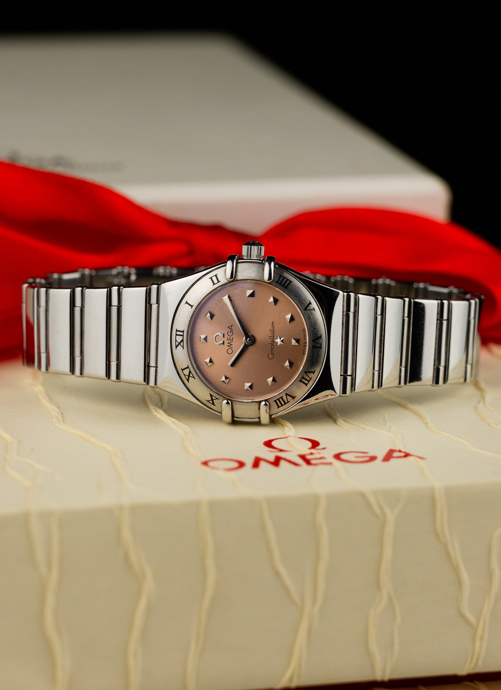 1998 Lady Omega Constellation My Choice Pink Dial 1561.61 Full Set