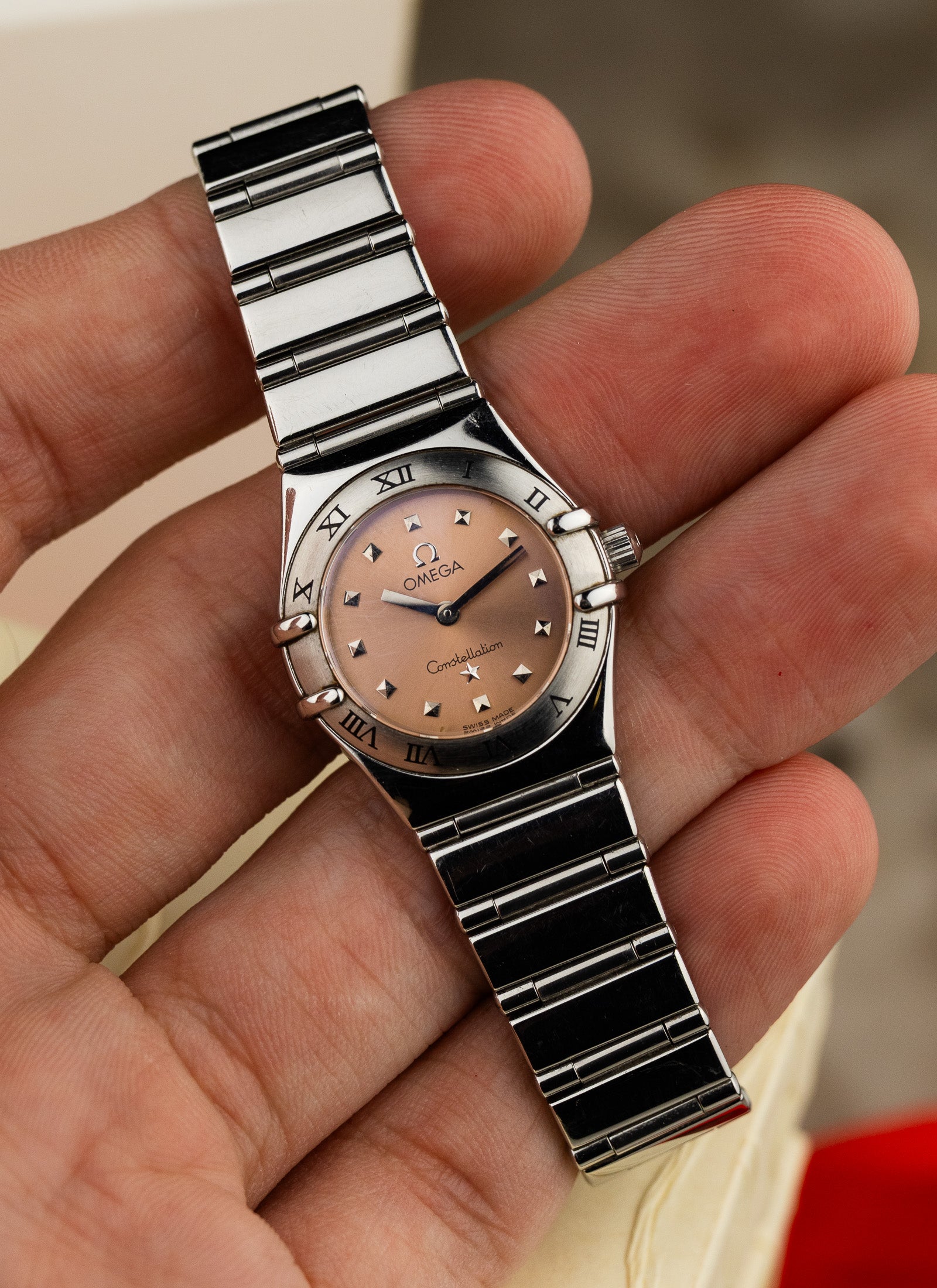 1998 Lady Omega Constellation My Choice Pink Dial 1561.61 Full Set