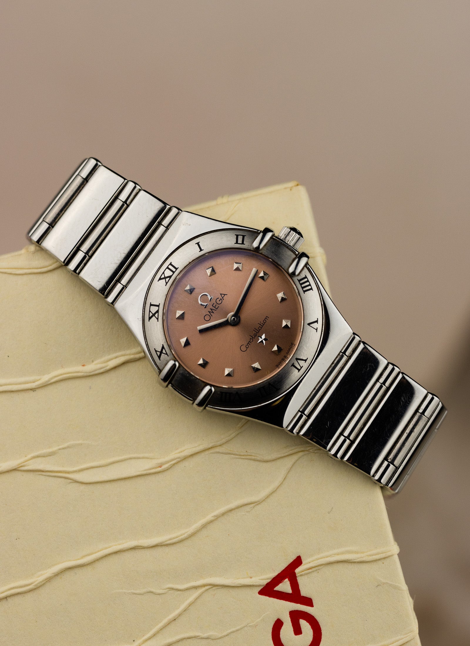 1998 Lady Omega Constellation My Choice Pink Dial 1561.61 Full Set