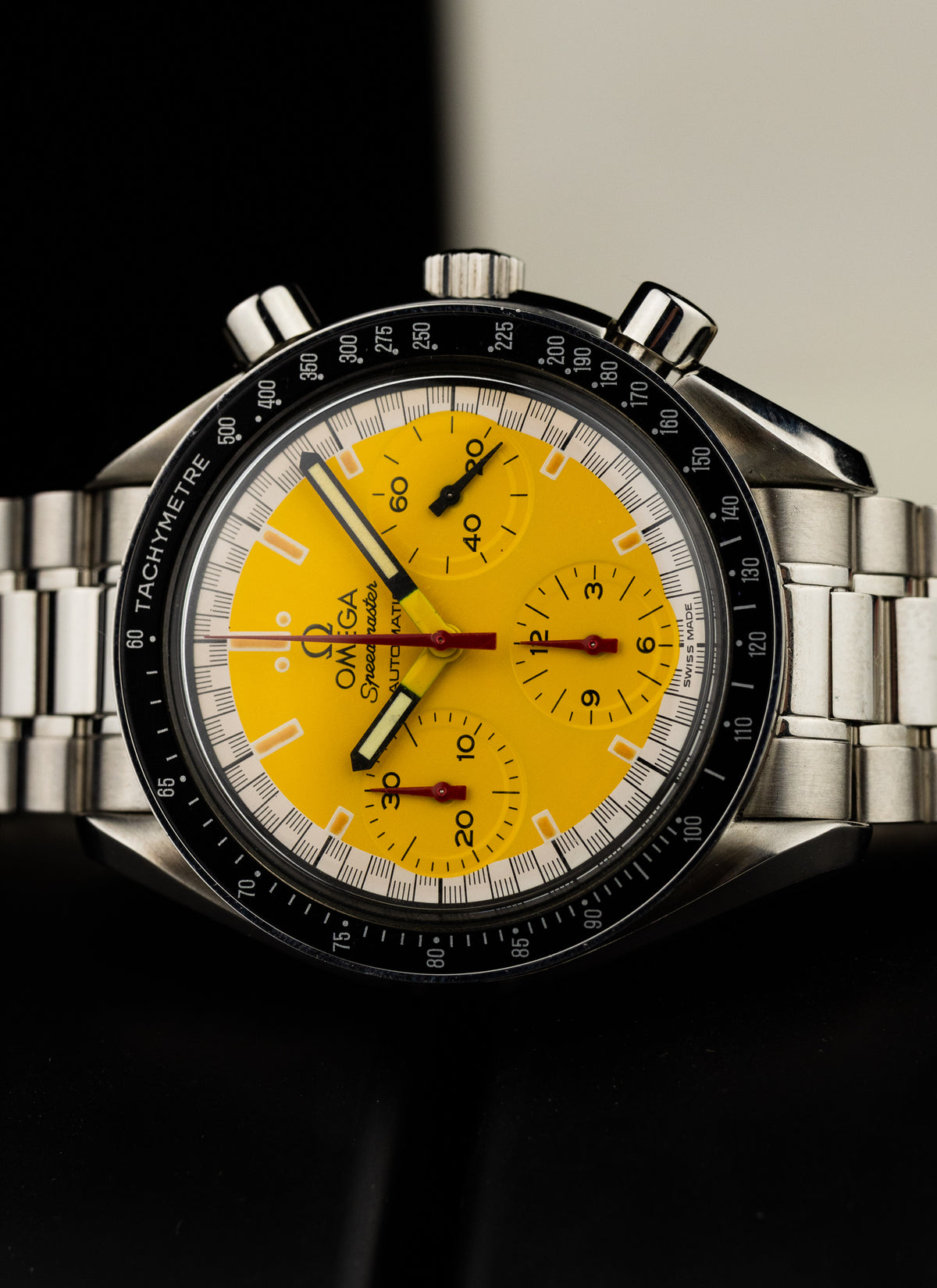 1996 Omega Speedmaster Reduced Michael Schumacher Yellow 3510.12 Full Set