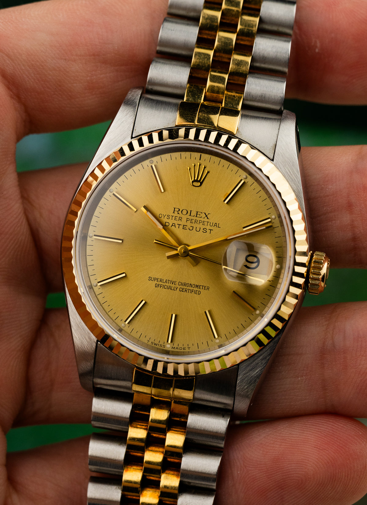 1991 Rolex Datejust Champagne Dial Bicolor 16233 Full Set