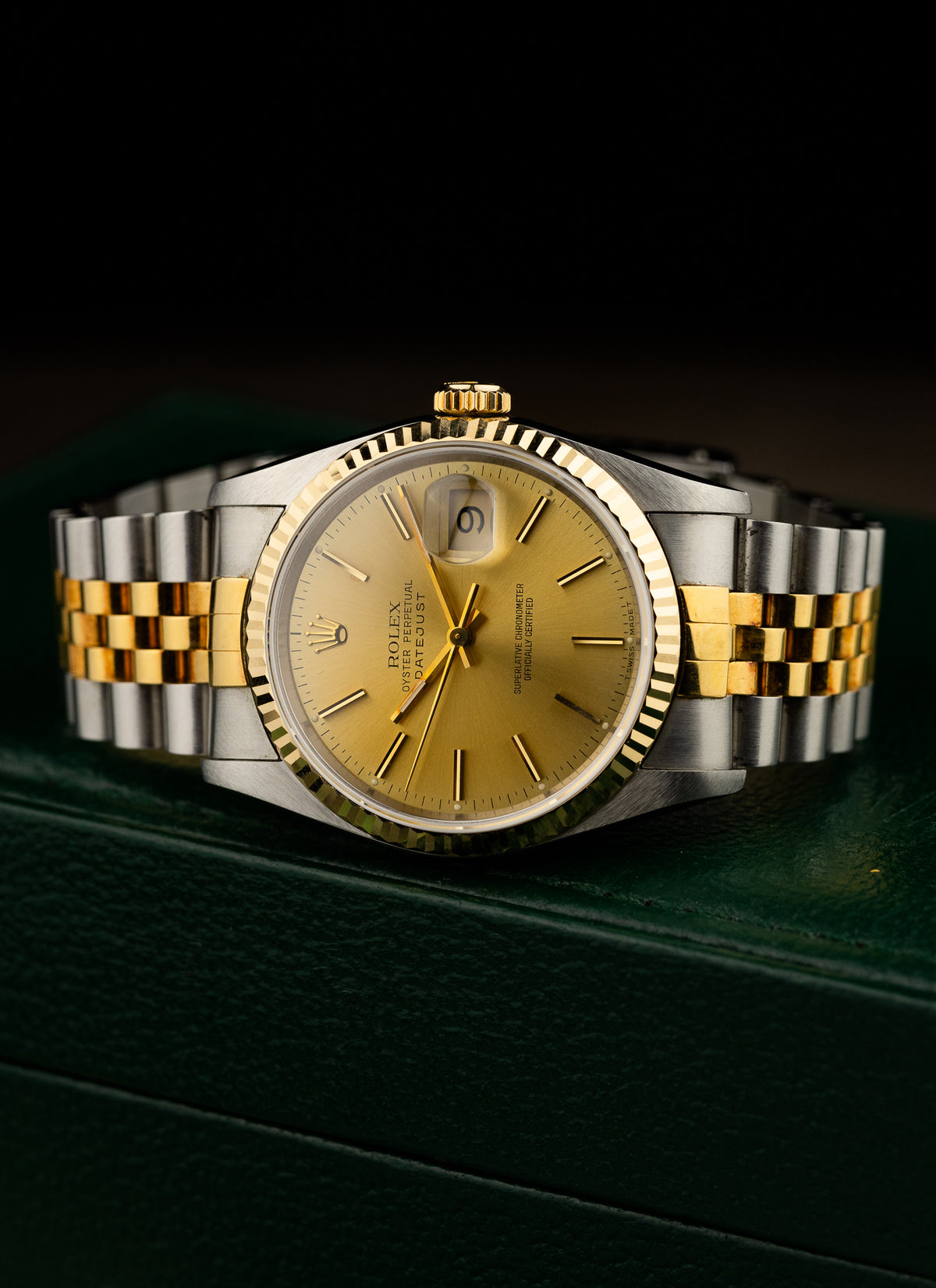 1991 Rolex Datejust Champagne Dial Bicolor 16233 Full Set