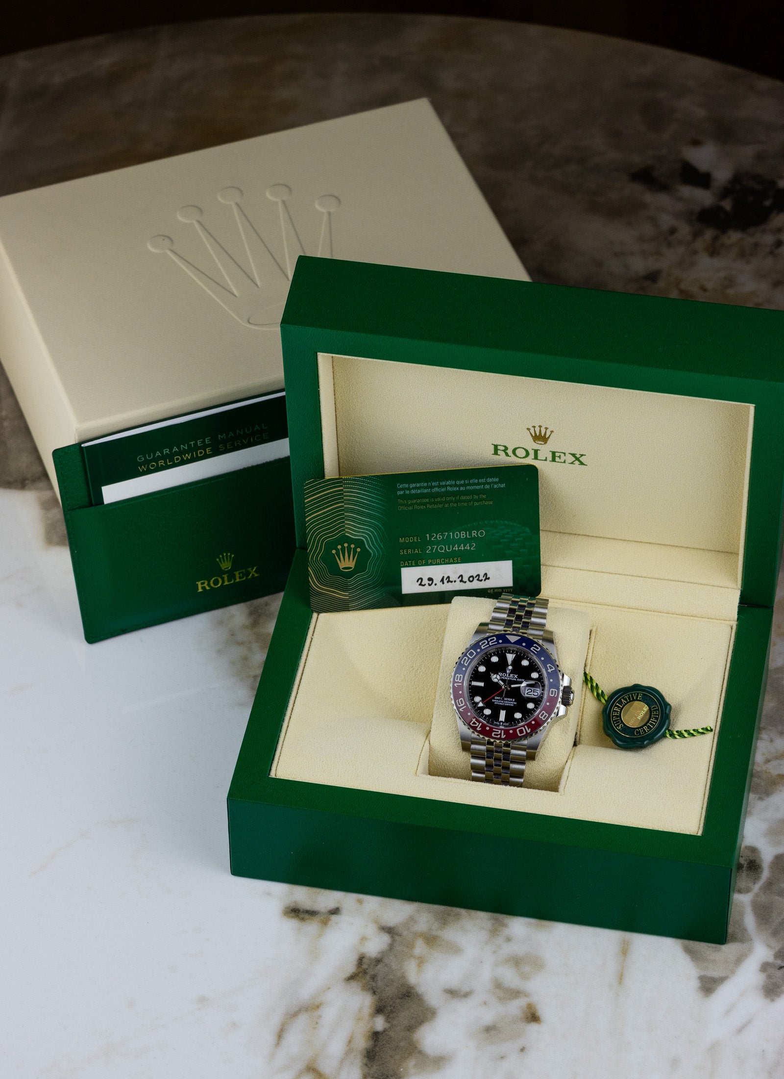 2022 Rolex GMT Master II Pepsi Jubilee 12610BLRO Full Set
