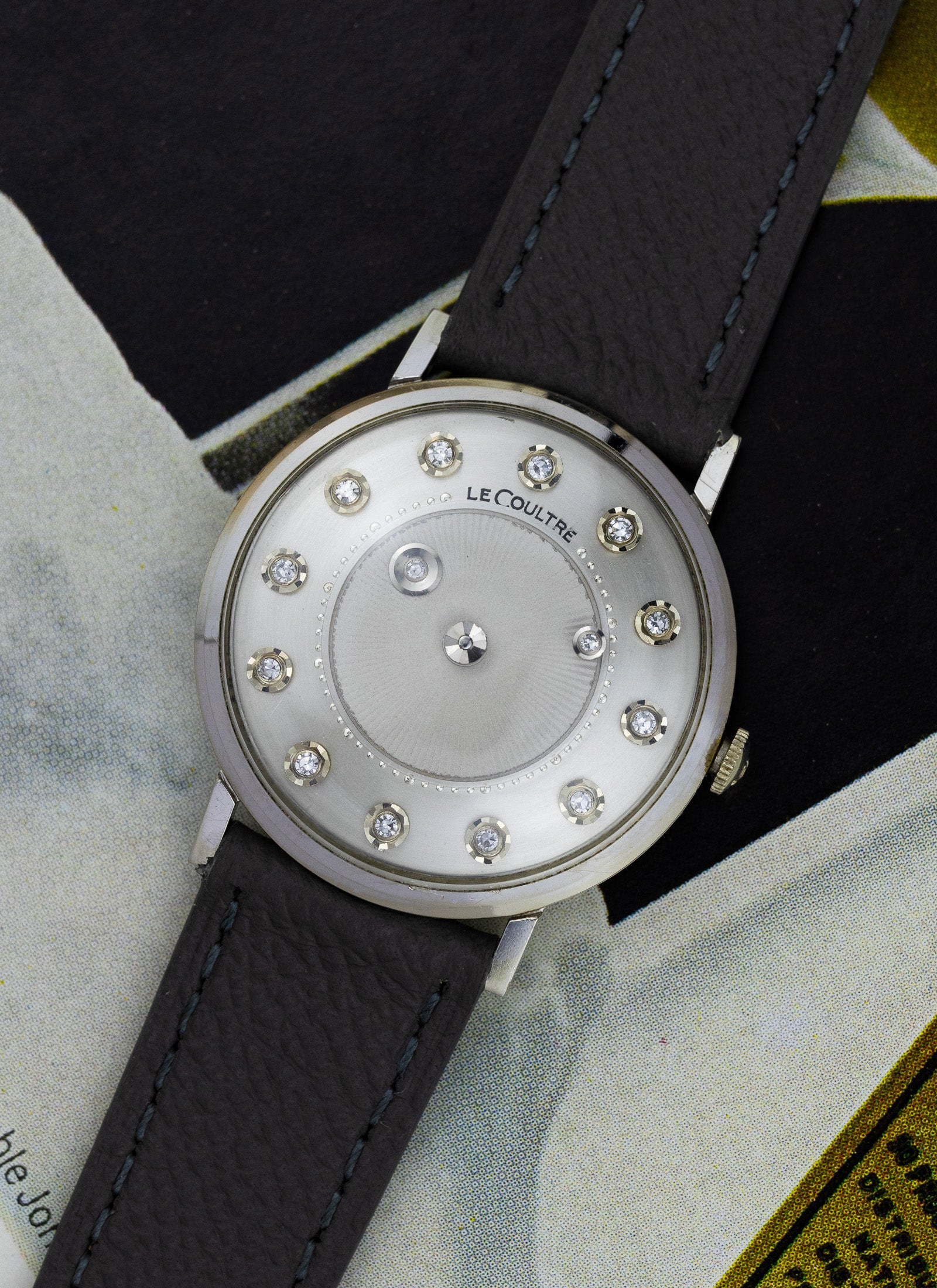 1960s 14K Jaeger LeCoultre Mystery Diamonds Dial cal. K480/CW Serviced