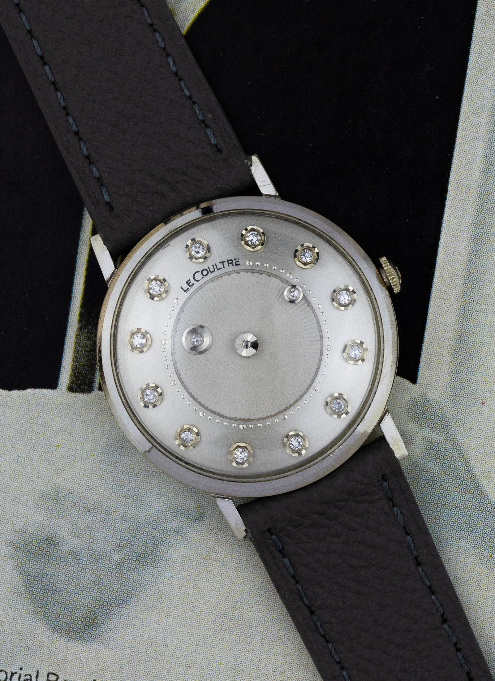 1960s 14K Jaeger LeCoultre Mystery Diamonds Dial cal. K480/CW Serviced