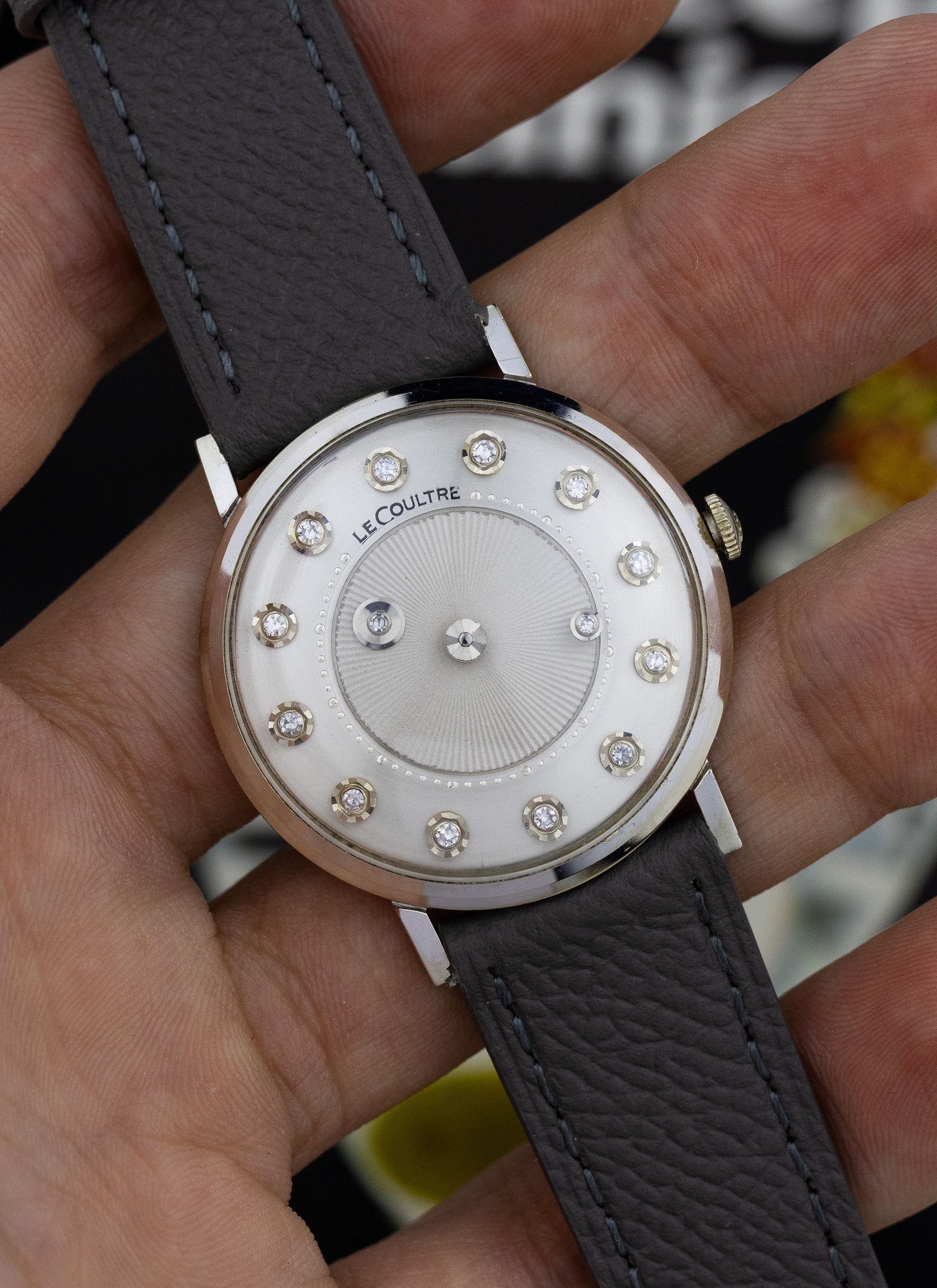 1960s 14K Jaeger LeCoultre Mystery Diamonds Dial cal. K480/CW Serviced