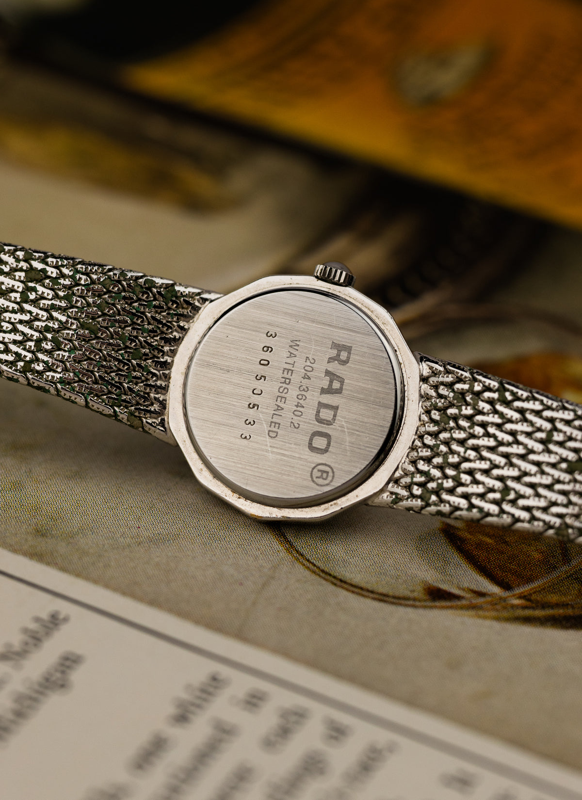 1980s Lady Rado Silver Bracelet Diamonds 204.3640.2