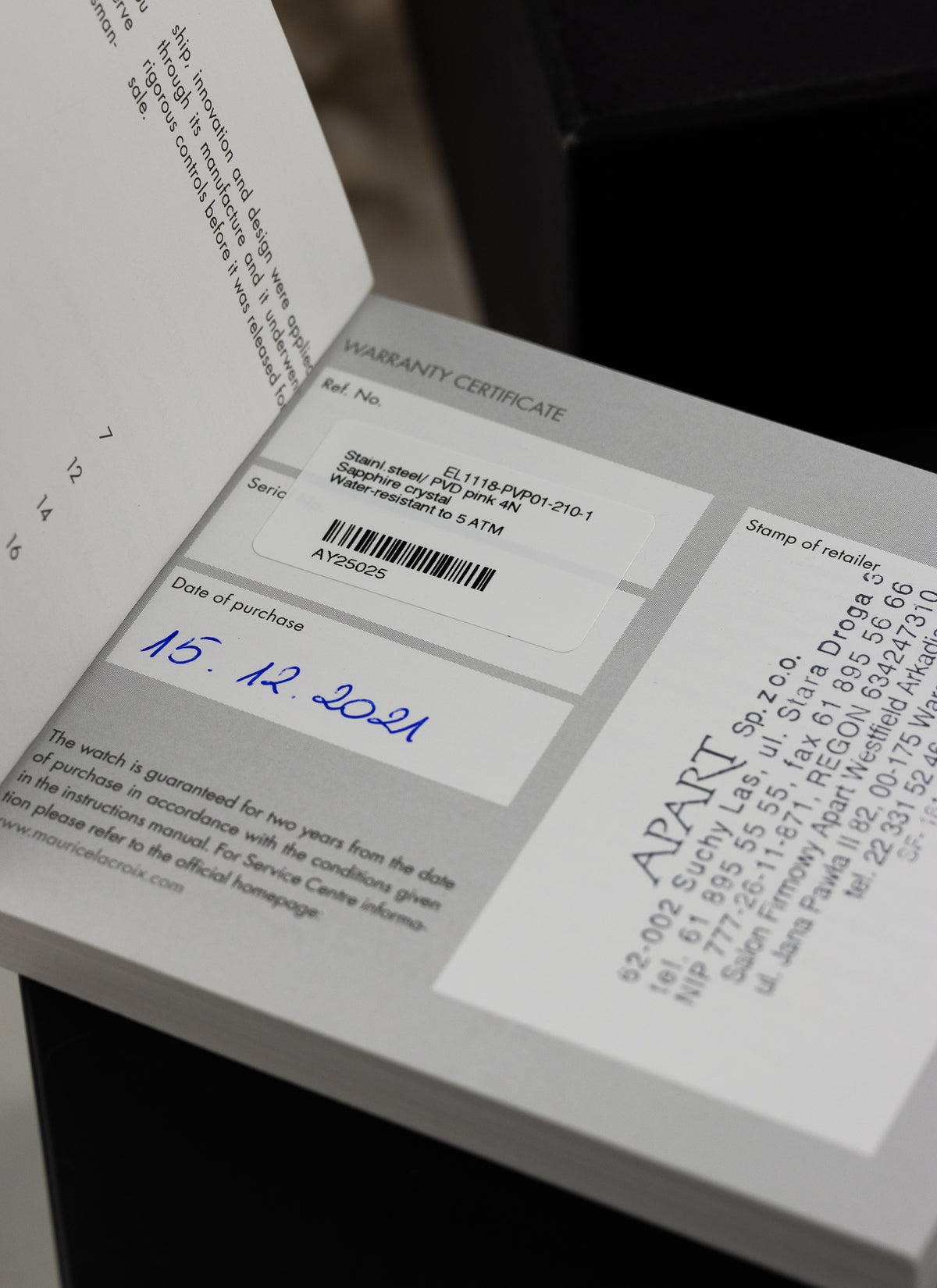 2020s Maurice Lacroix Eliros Date EL1118 Box
