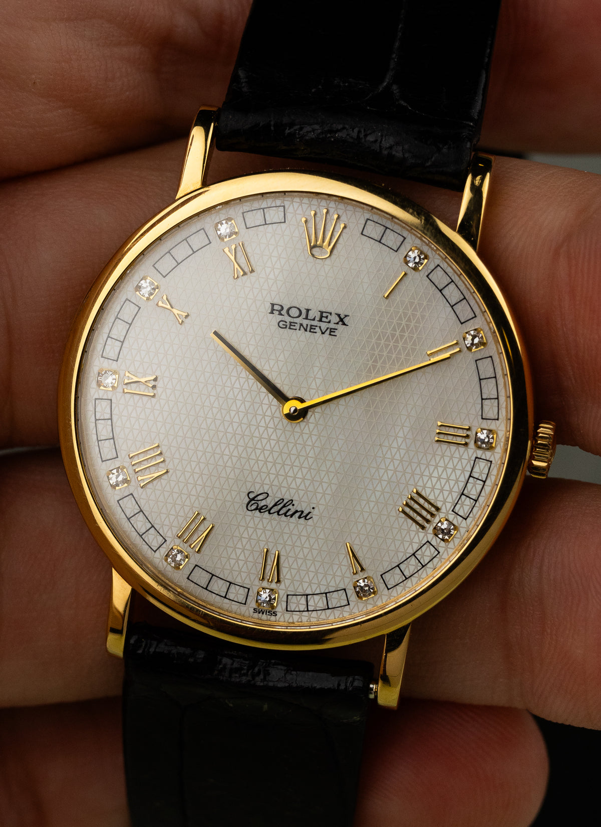 1998 18K Rolex Cellini MOP Diamonds Dial 5112/8 Full Set