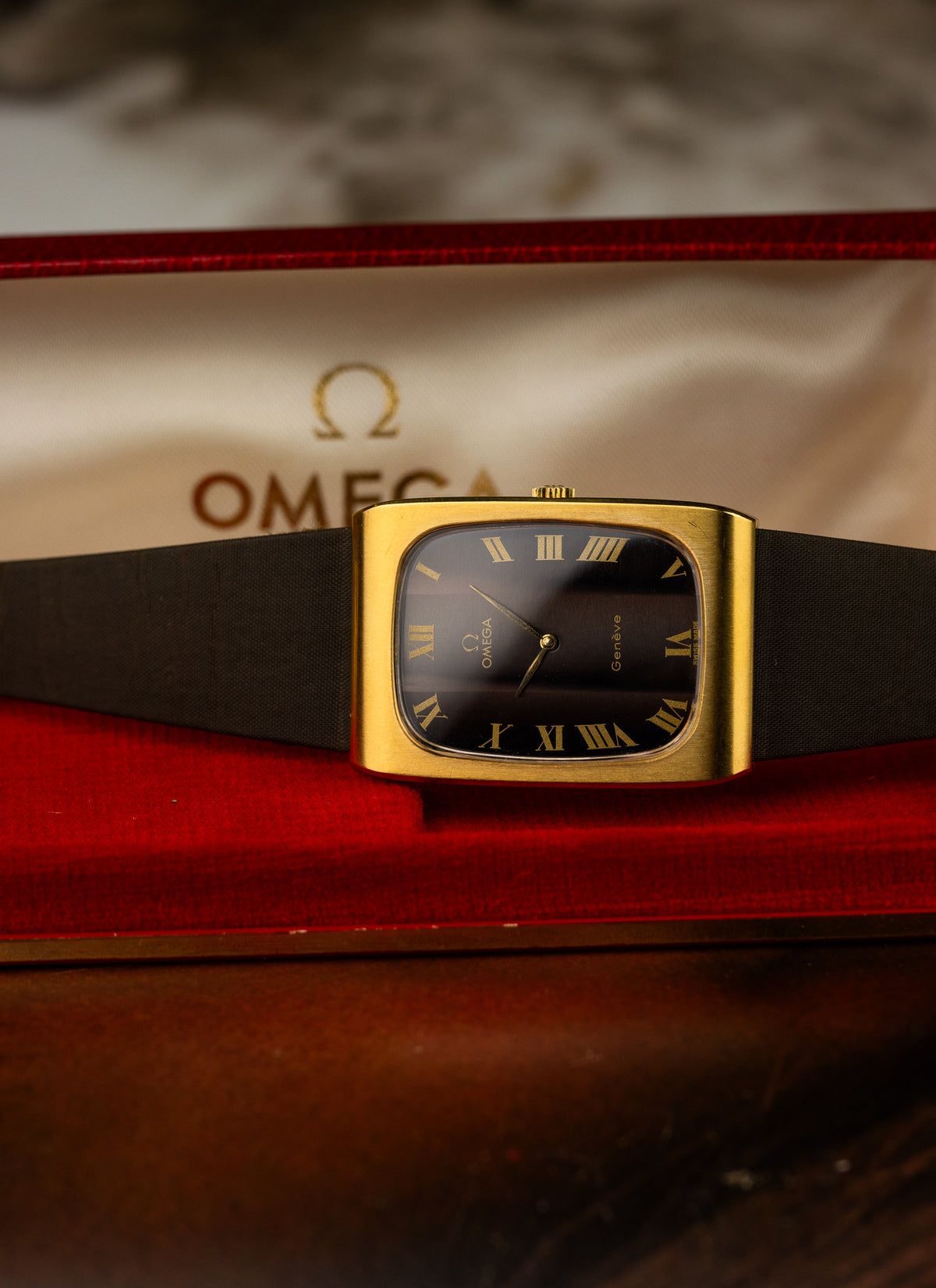 1974 Omega Geneve Tank Holo Dial 111.0116 cal. 625 Serviced Box