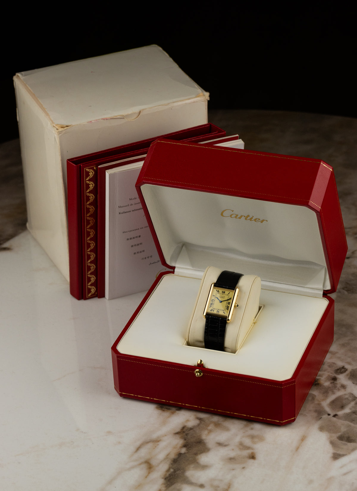 1990s Cartier Must Tank Ivory 6 81006 Box