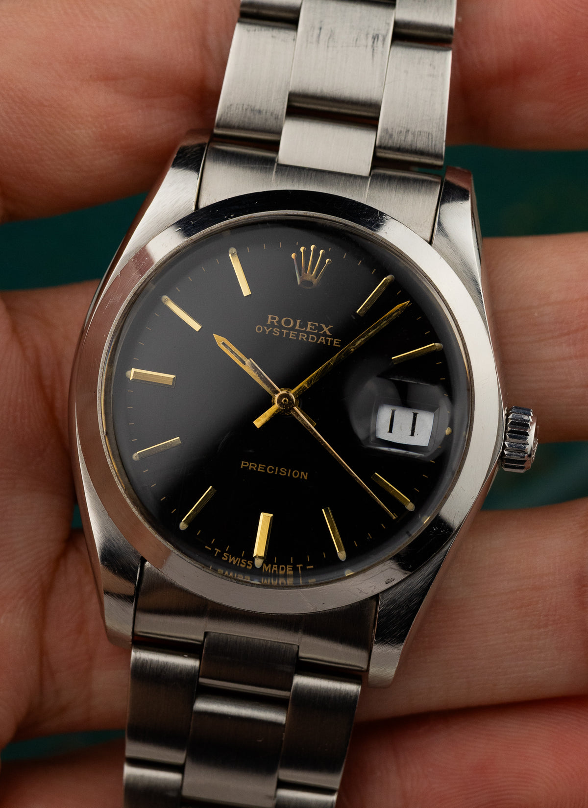 1984 Rolex Oysterdate Precision Black Gilt Dial 6694 cal. 1225 Box