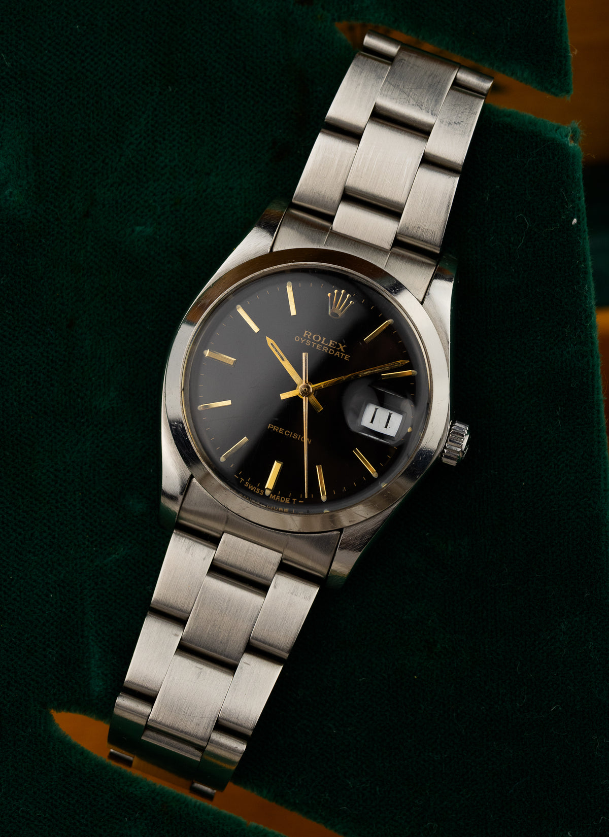 1984 Rolex Oysterdate Precision Black Gilt Dial 6694 cal. 1225 Box