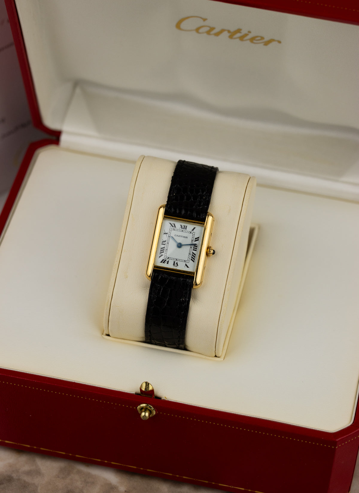 1990s 18K Lady Cartier Tank Louis 66001 Box