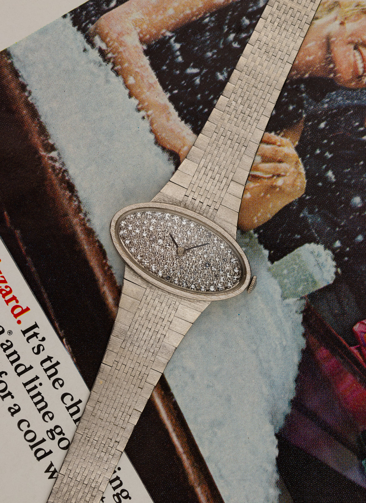 1970s 18K Lady Ebel White Gold Diamonds Pavé Dial