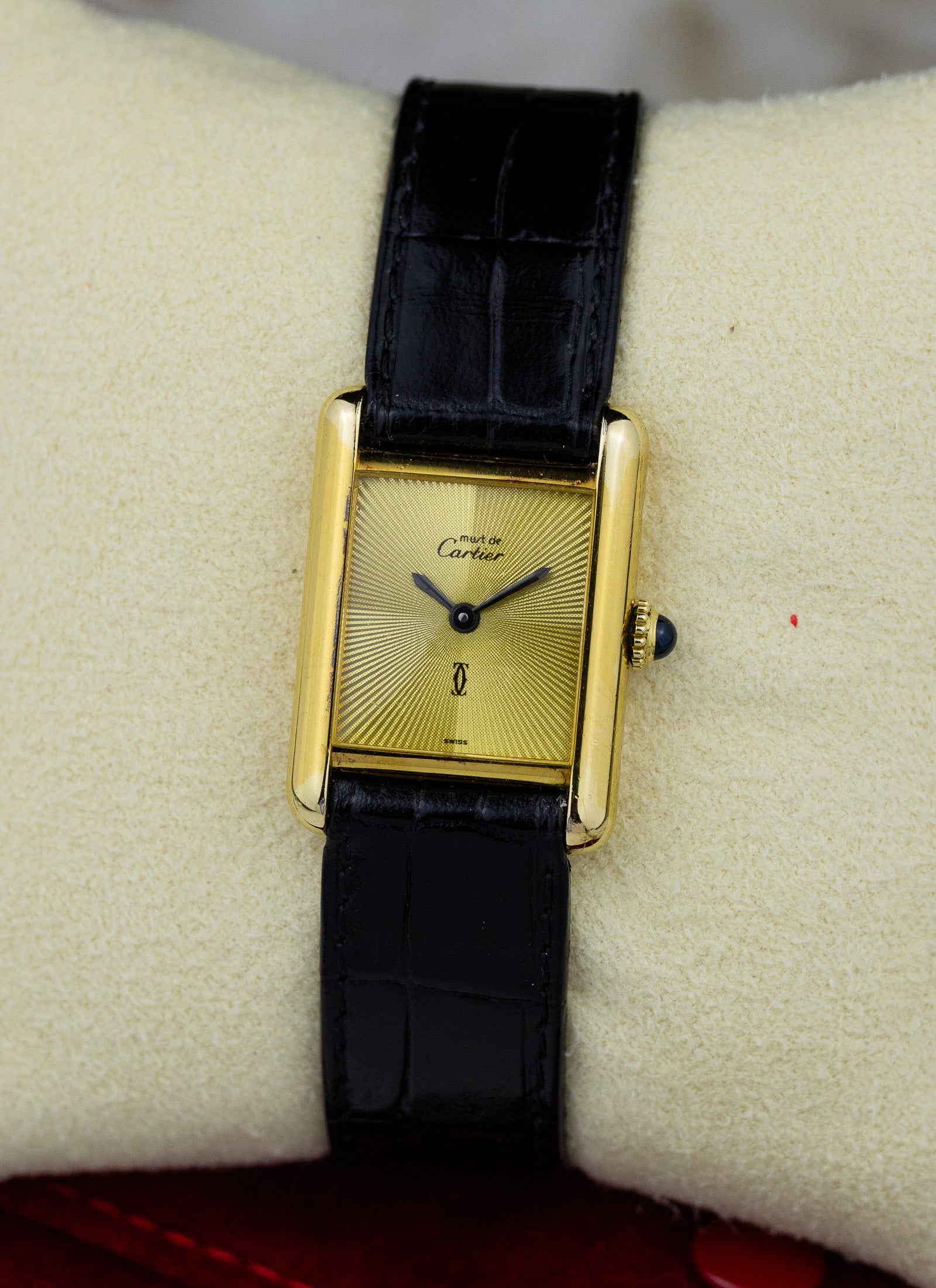 1980s Lady Cartier Must Tank Manual Winding „Discor Dial”
