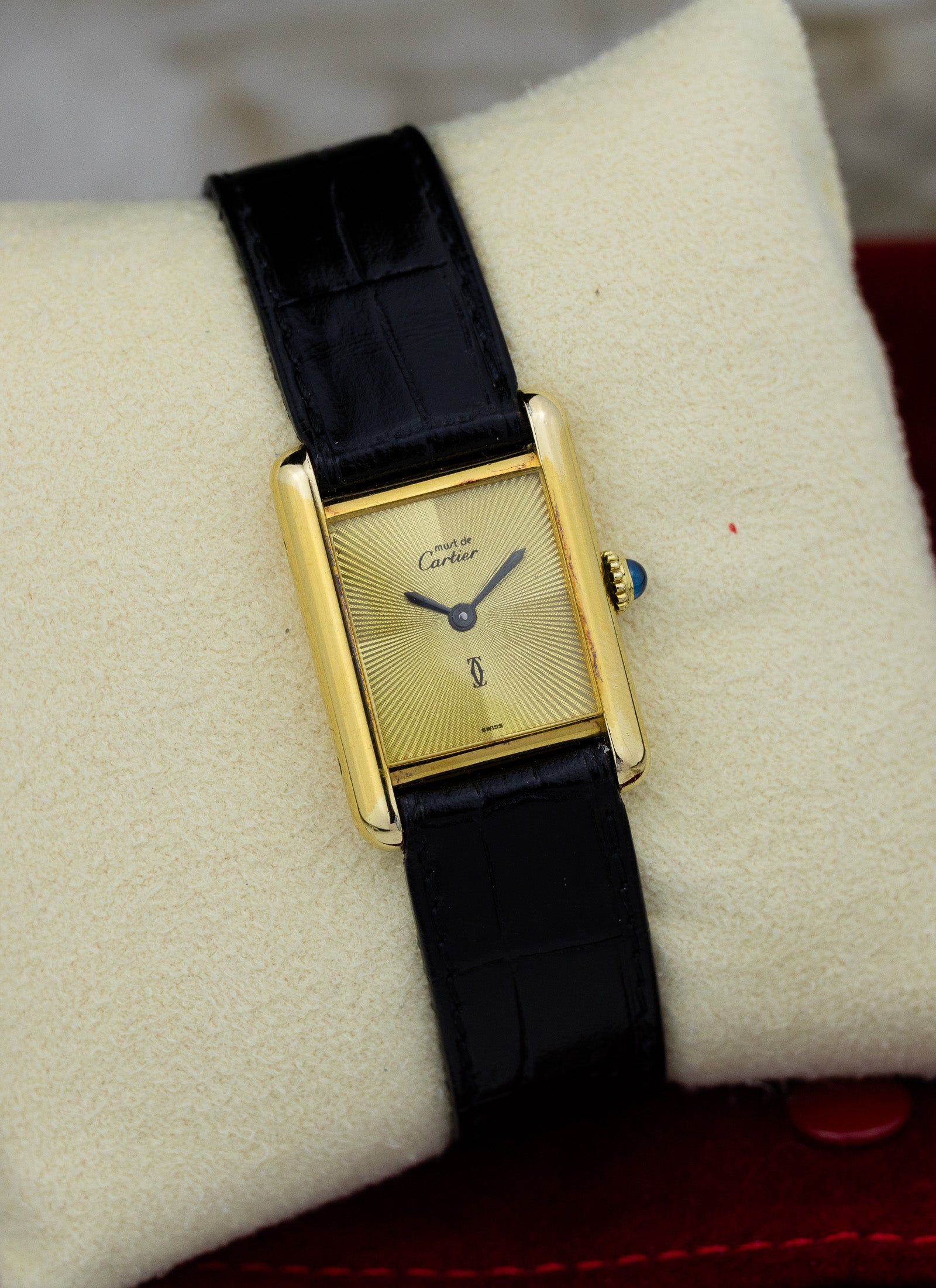 1980s Lady Cartier Must Tank Manual Winding „Discor Dial”