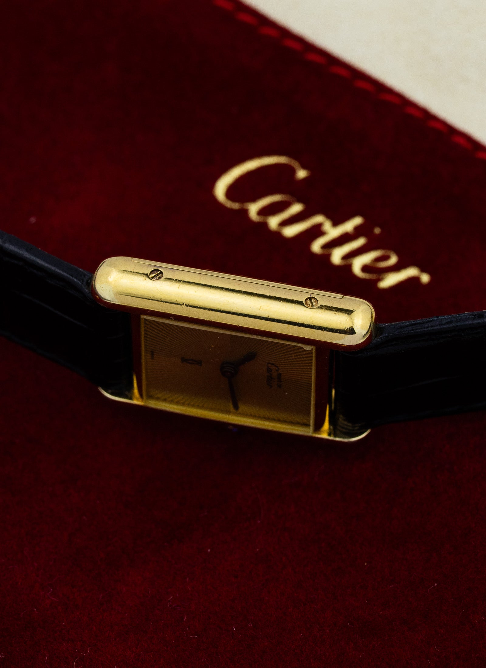 1980s Lady Cartier Must Tank Manual Winding „Discor Dial”