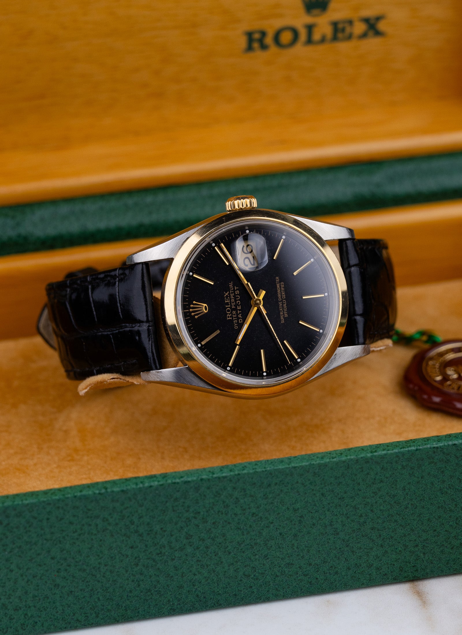 1997 Rolex Datejust Black Dial 16203 cal. 3135 Box