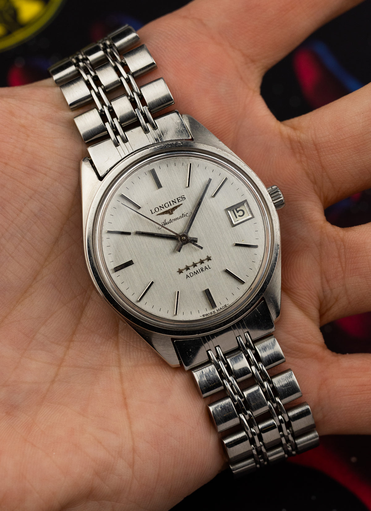 1970s Longines Admiral 5 Stars 1563 2 6651 cal. 431 Serviced