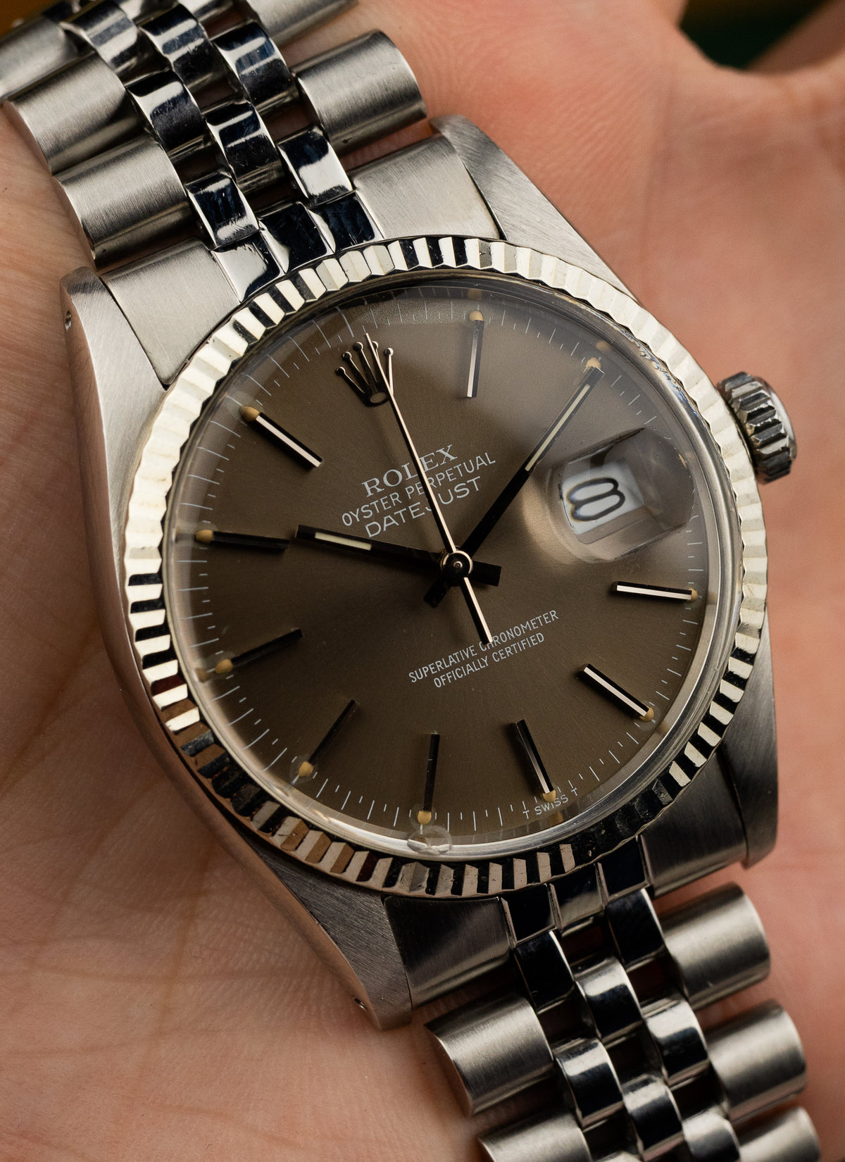 1981 Rolex Datejust Grey Taupe Dial 16014